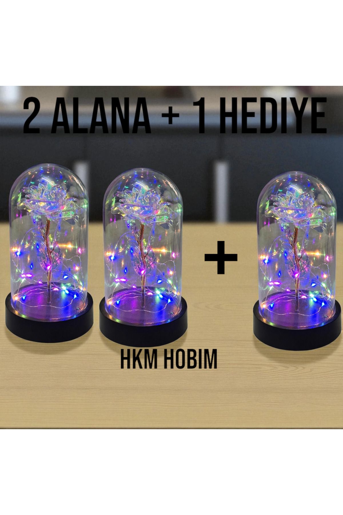 HKM Hobim Solmayan Gül Fanus – RGB Işıklı Galaxy Lamba | Hediye & Dekoratif Gece Lambası 2 ALANA + 1 HEDİYE