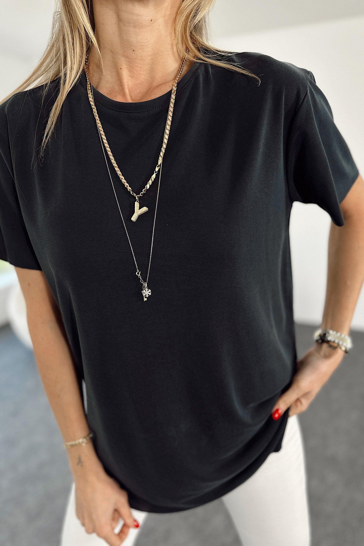 moda paketi Modal Kumaş Basic Tshirt