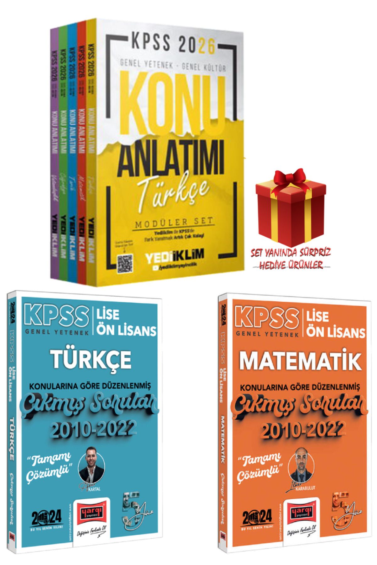 Yediiklim Yayınları 2026 KPSS GYGK Tüm Dersler Konu Anlatımı Modüler Set+Türkçe-Matematik Çıkmış Sorular 2010-2022