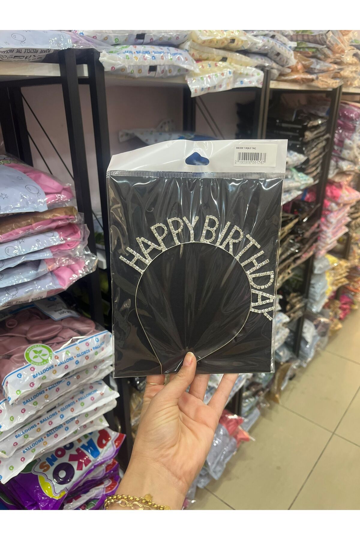 BALON HOME Happy Bırtday Taç Gümüş