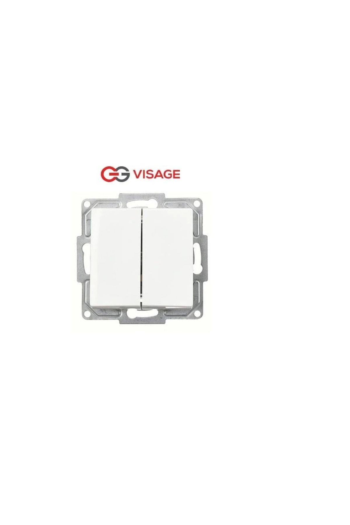 Emper Visage Beyaz Komütatör Anahtar Çerçevesiz - Priz ve Anahtar İçin Uyumlu Çerçeve