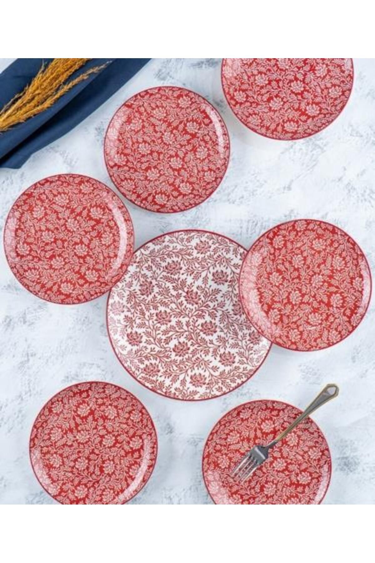ACAR TIFFANY PASTA TABAK SET 7 ADET POR-05334\4 KIRMIZI