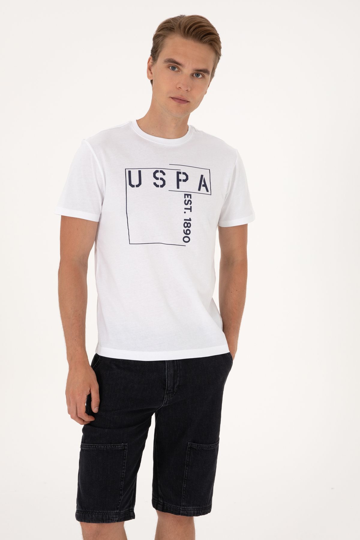 U.S. Polo Assn. Erkek Beyaz Tişört 50306908-VR013