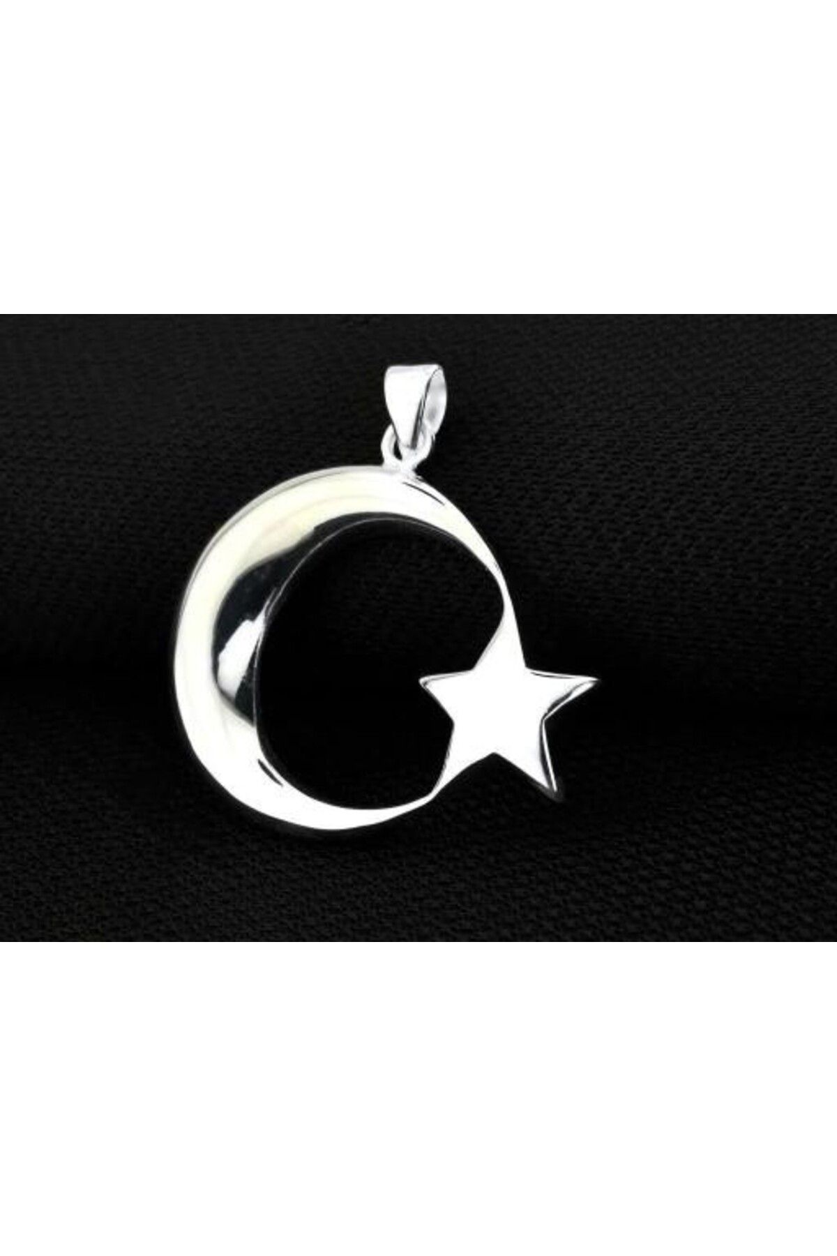shop Şanlı Ay Yıldız Büyük Boy 925 Ayar Gümüş Erkek Kolye Ucu