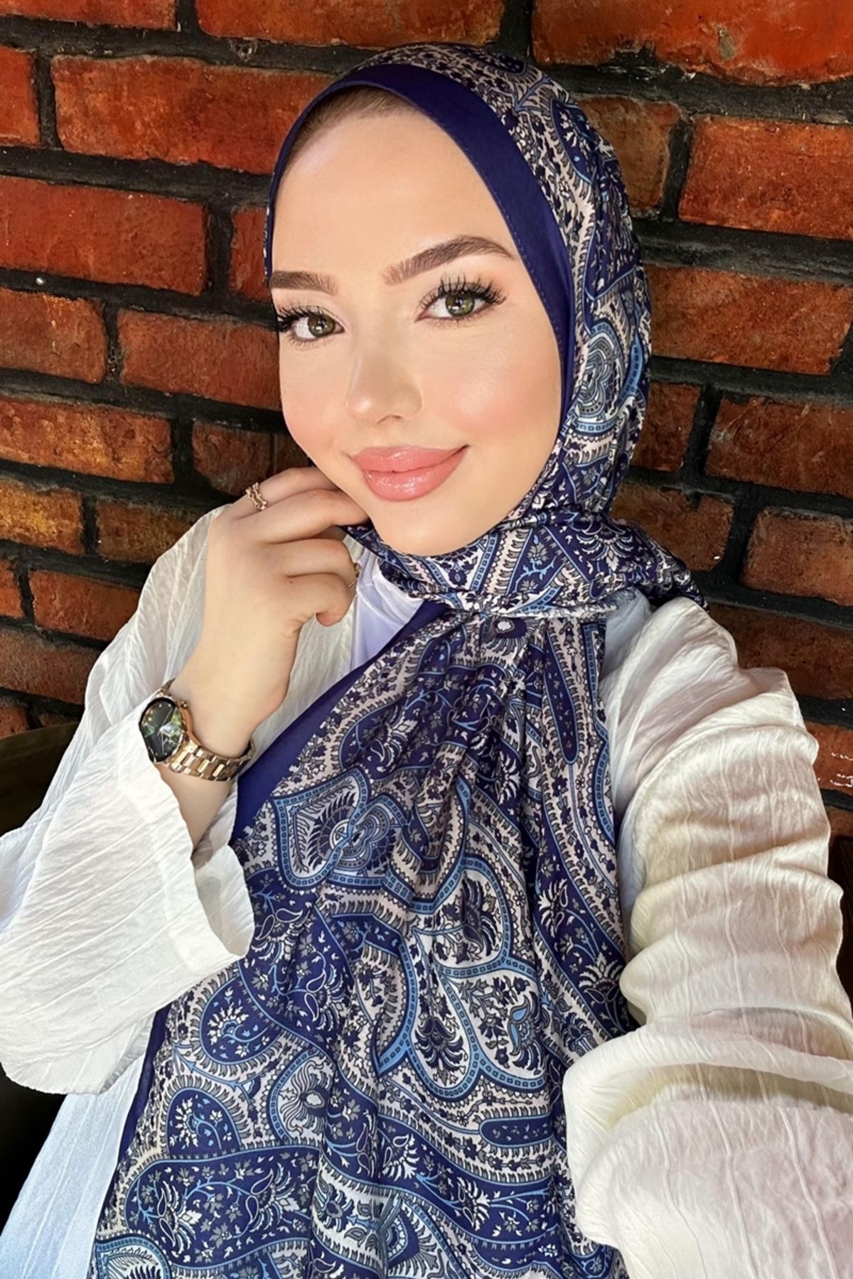 Modaselvim Retro Desenli Soft Şal Serisi 705ART1138 Laci