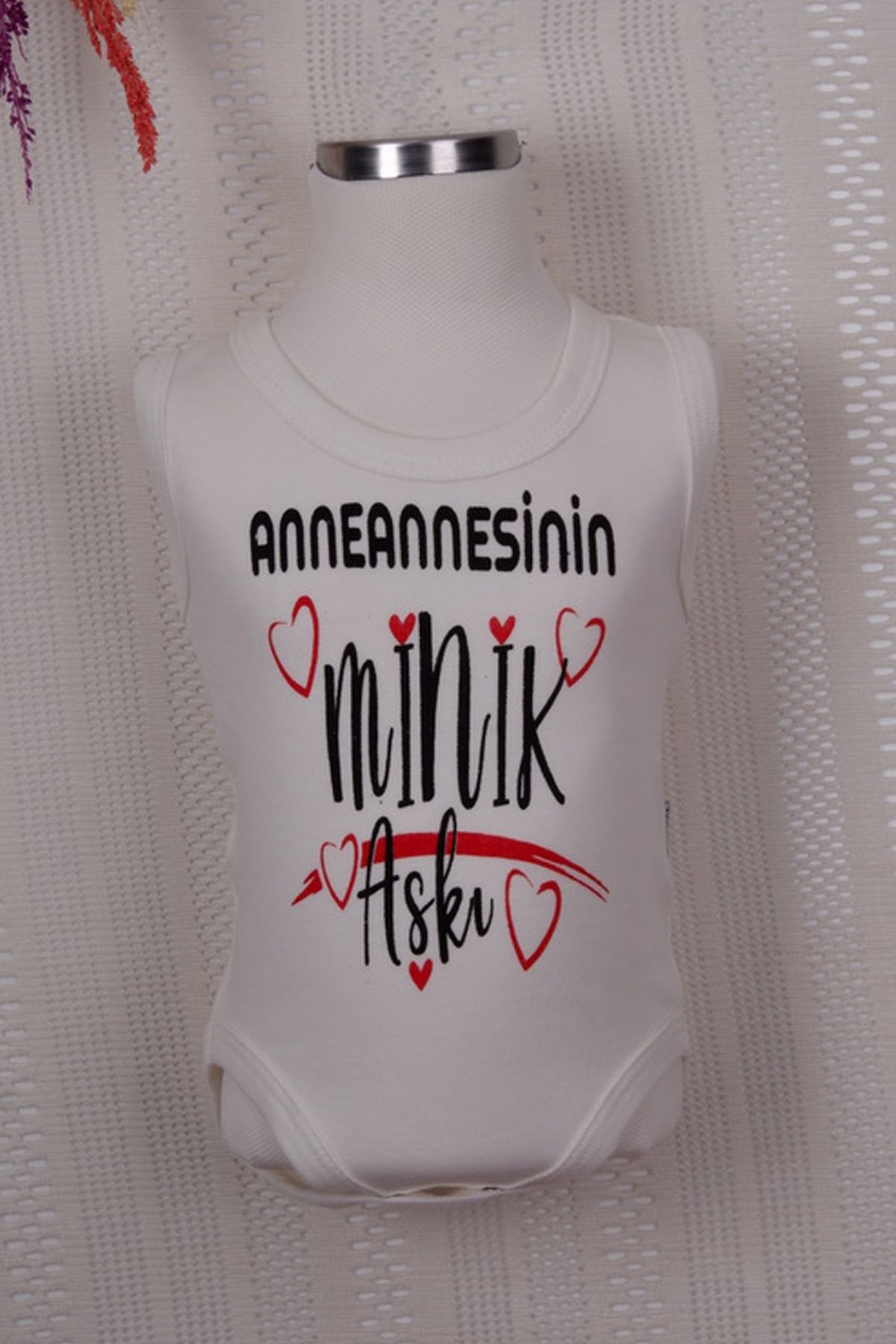 LilJoy Baskılı Bebek Body Zıbın Anneannesinin Minik Aşkı %100 Pamuk