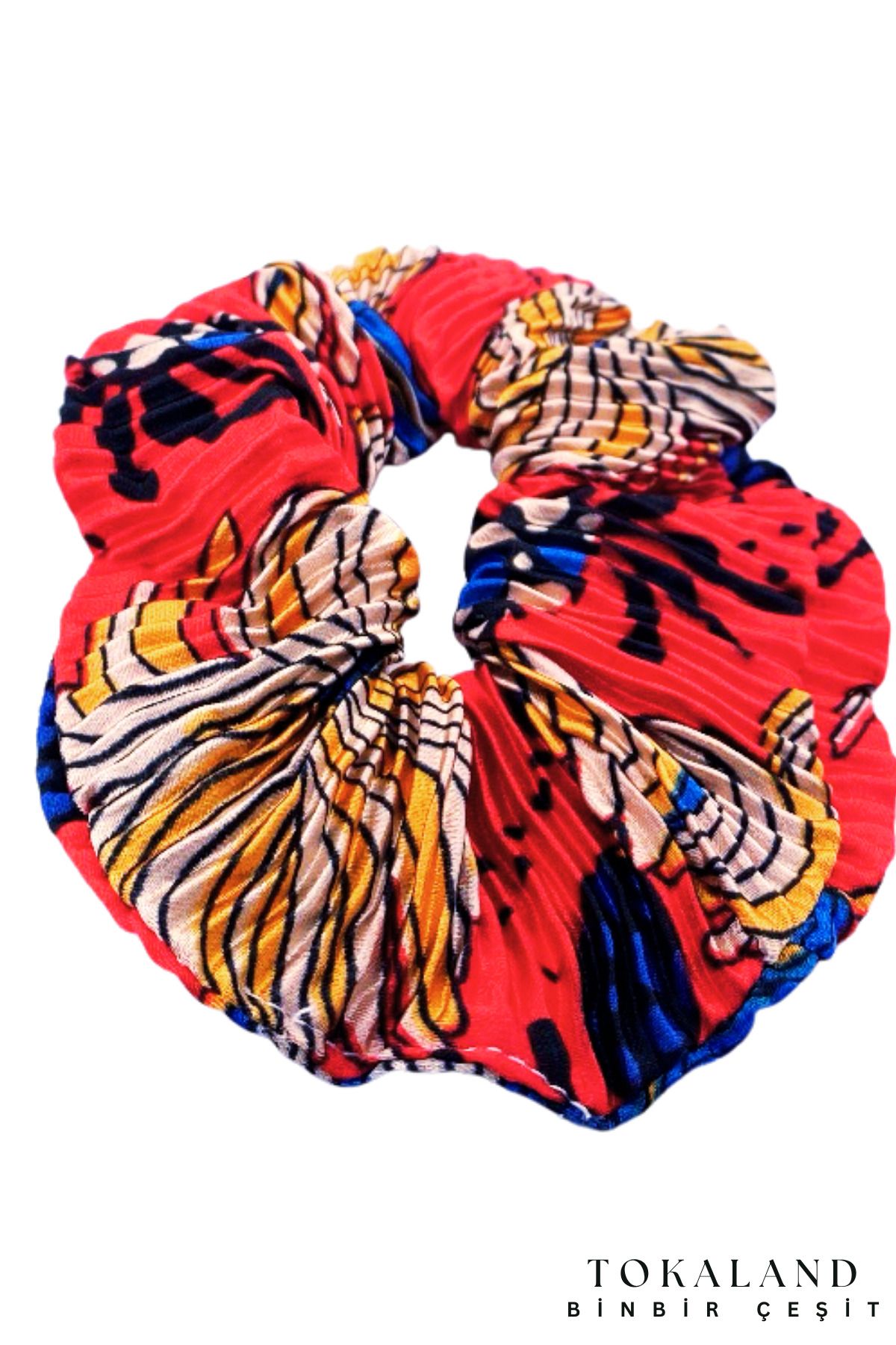 TOKALAND Scrunchie Simit Toka - Kadın Saten Kumaş Simit Toka - Karışık Renkler Lastik Toka