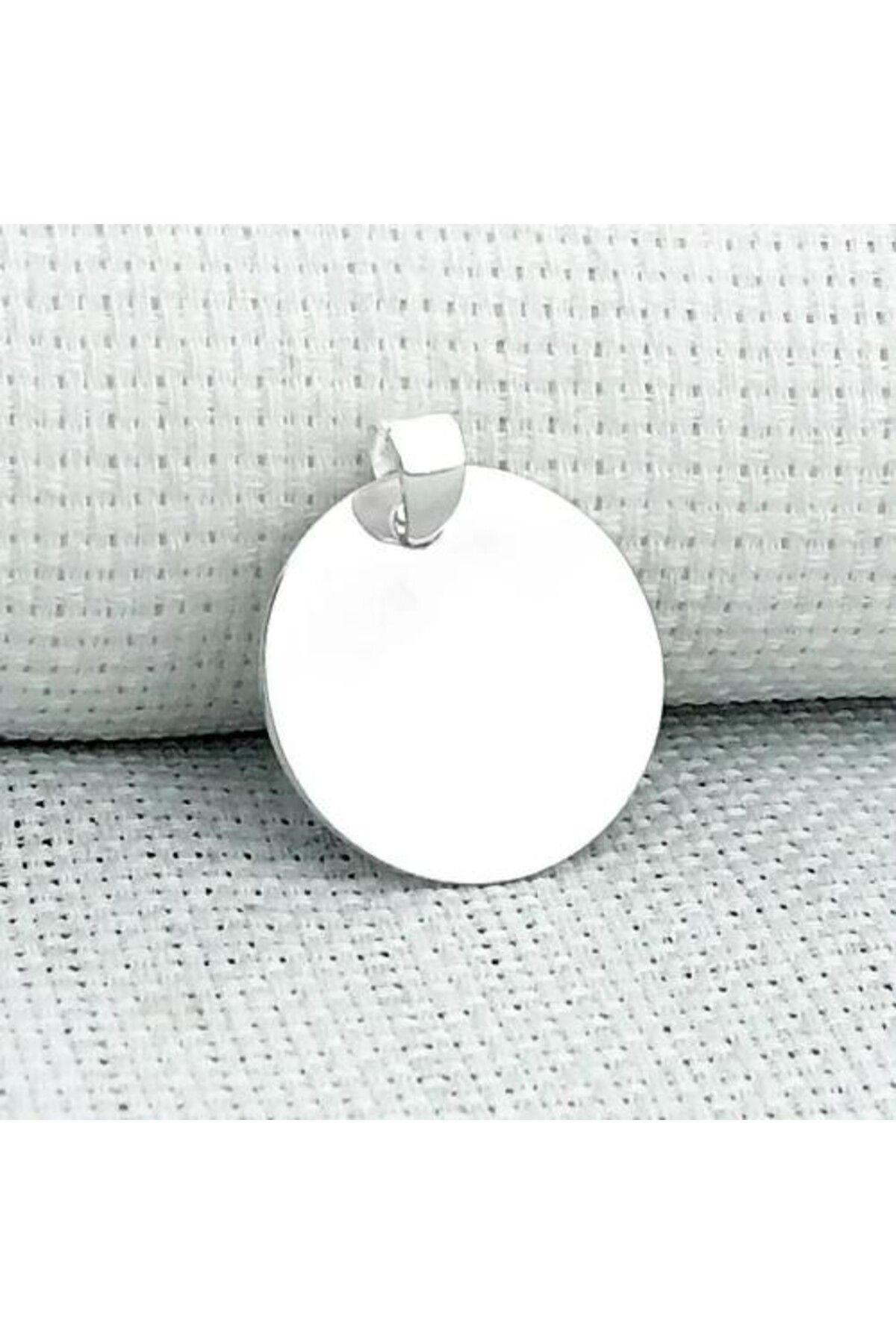shop Plaka Yuvarlak Parlak Küçük Boy 925 Ayar Gümüş Erkek Kolye Ucu