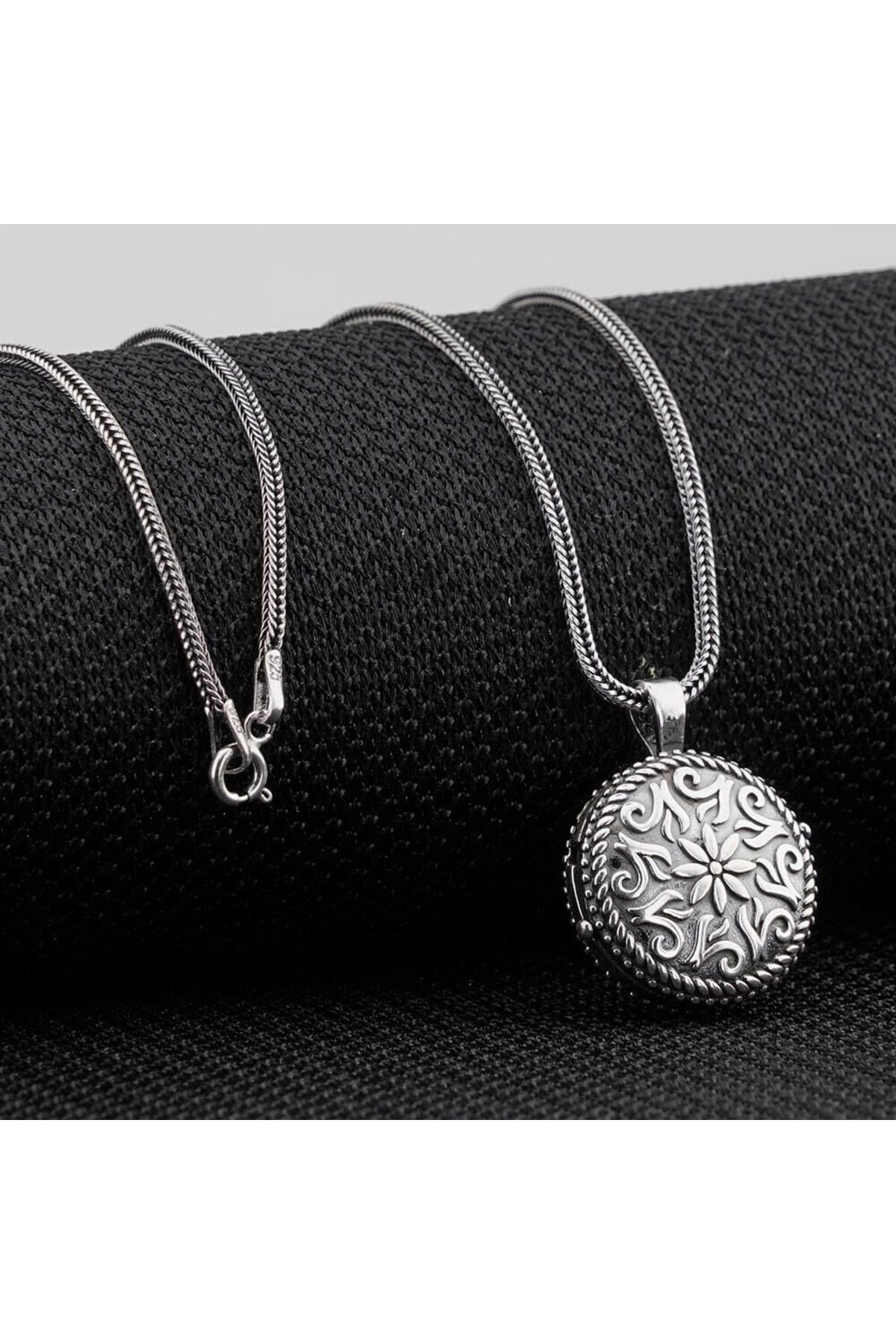shop Çift Taraflı Açılabilir Cevşen 925 Ayar Gümüş Erkek Kolye