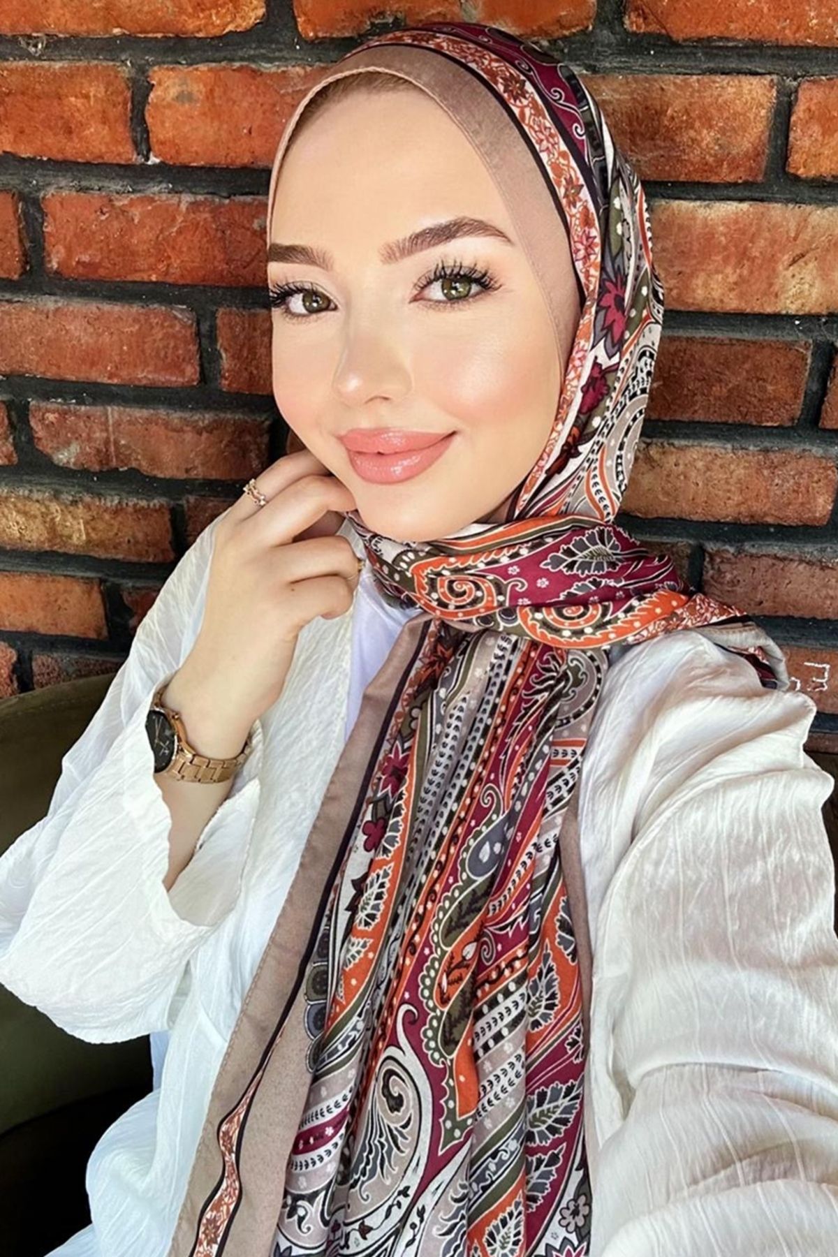 Modaselvim Etnik Desen Soft Şal Serisi 704ART1138 Koyu Vizyon