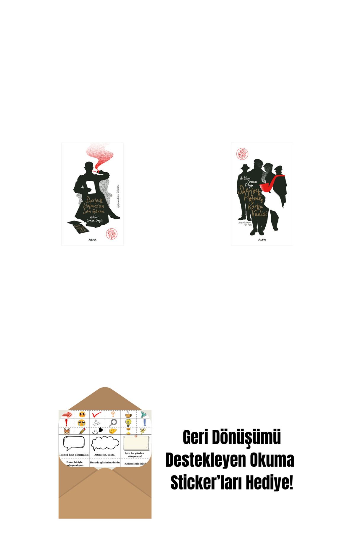 Alfa Yayınları Sherlock Holmes'un Son Görevi + Sherlock Holmes - Korku Vadisi + Okuma Sticker'ları