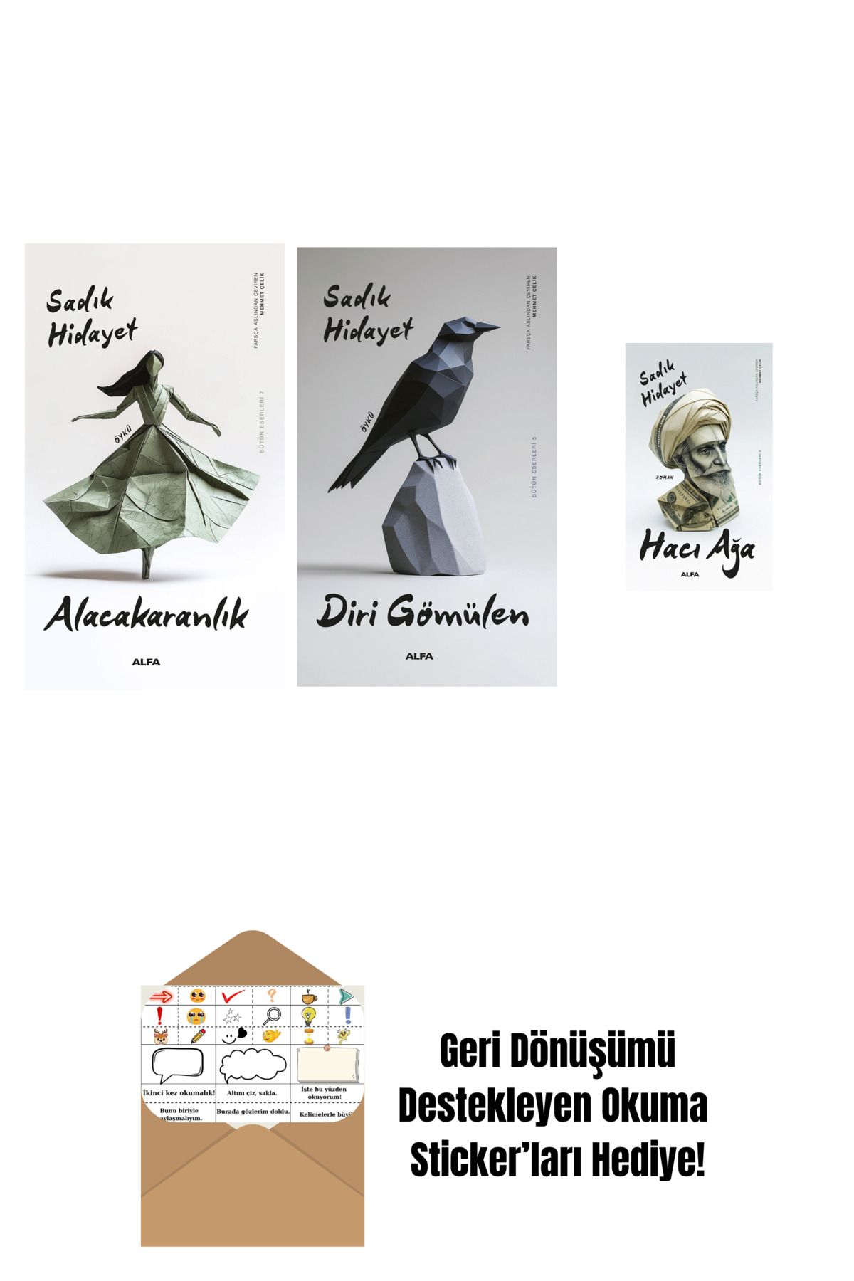 Alfa Yayınları Alacakaranlık + Diri Gömülen + Hacı Ağa + Okuma Sticker'ları