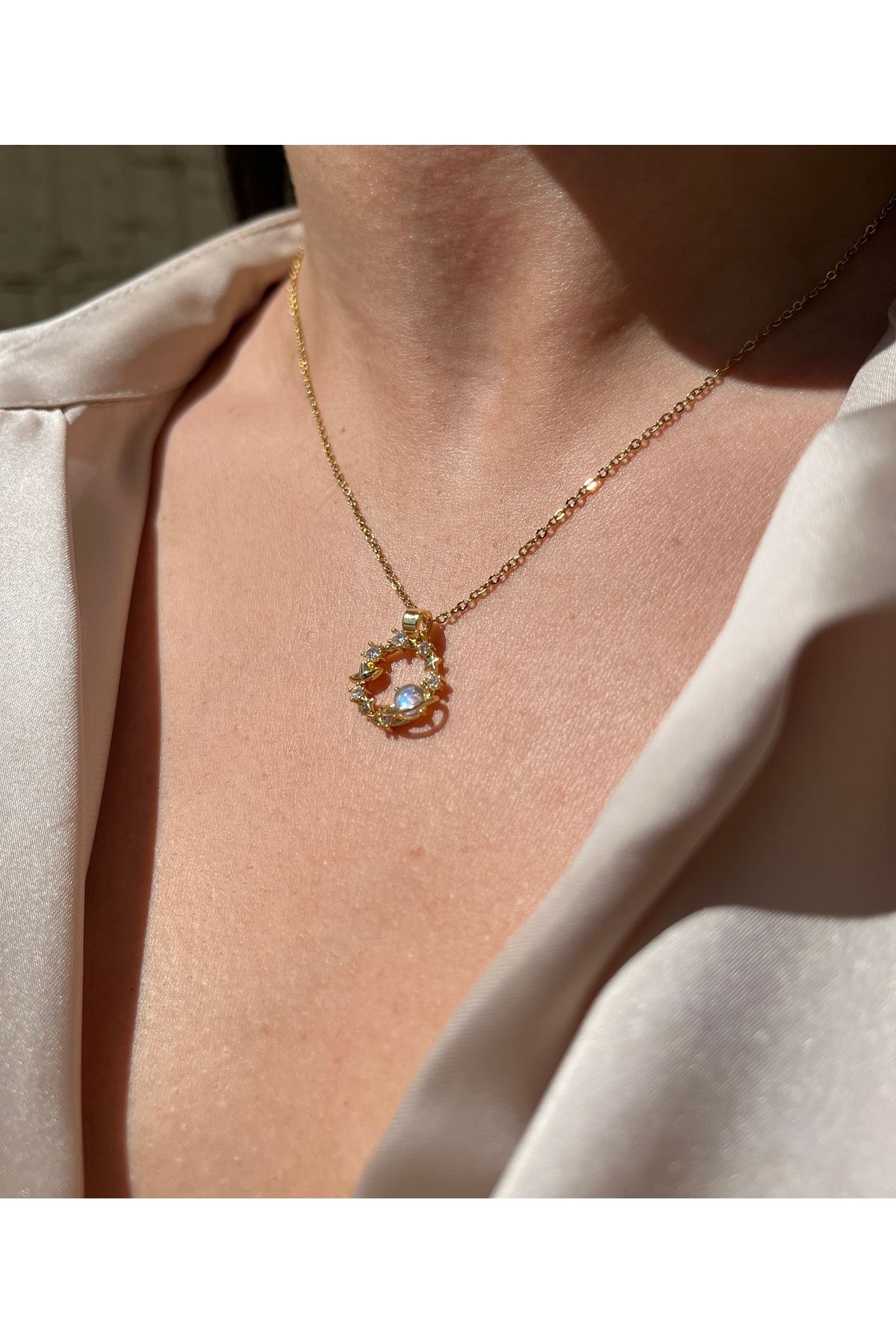 Lilac Jewelry Paslanmaz Çelik Gezegen Kolye