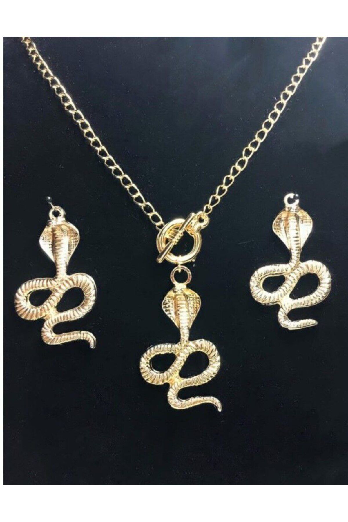 MODAELMAS1 Şıklığınızı Tamamlayacak Yılan Model Kadın Takı Seti