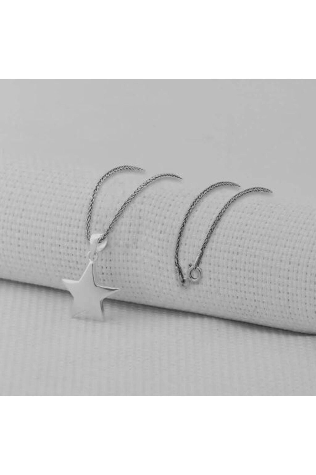 shop Parlak Yıldız Tasarımı 925 Ayar Gümüş Erkek Kolye