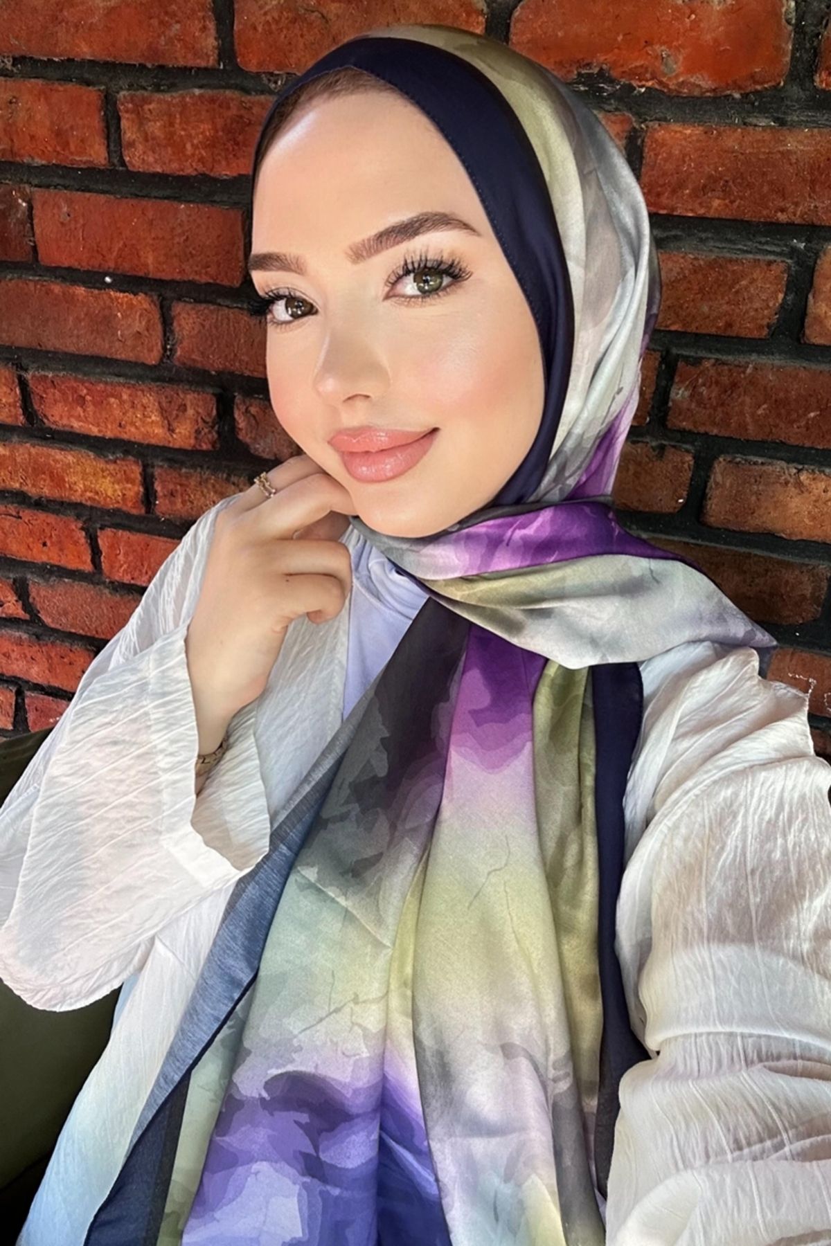Modaselvim Boyama Desenli Soft Şal Serisi 706ART1138 Laci