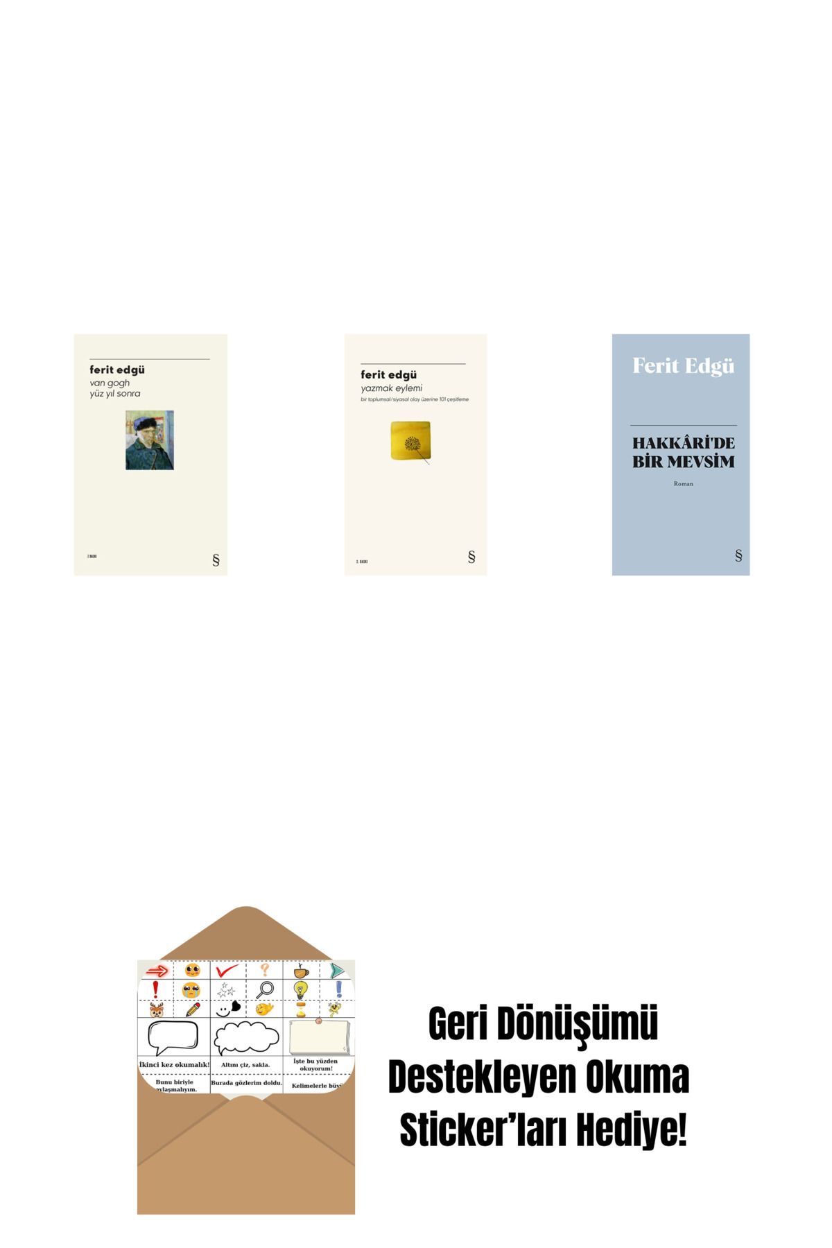 Alfa Yayınları Van Gogh - Yüz Yıl Sonra + Yazmak Eylemi + Hakkâri'de Bir Mevsim (Bez Ciltli) + Okuma Sticker'ları
