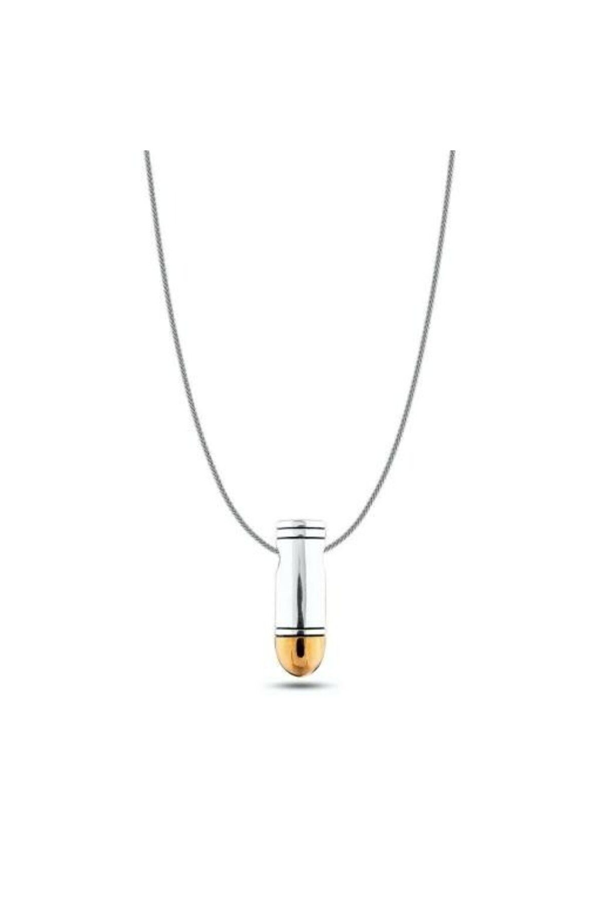 shop Özel Mermi Kurşun 925 Ayar Gümüş Erkek Kolye