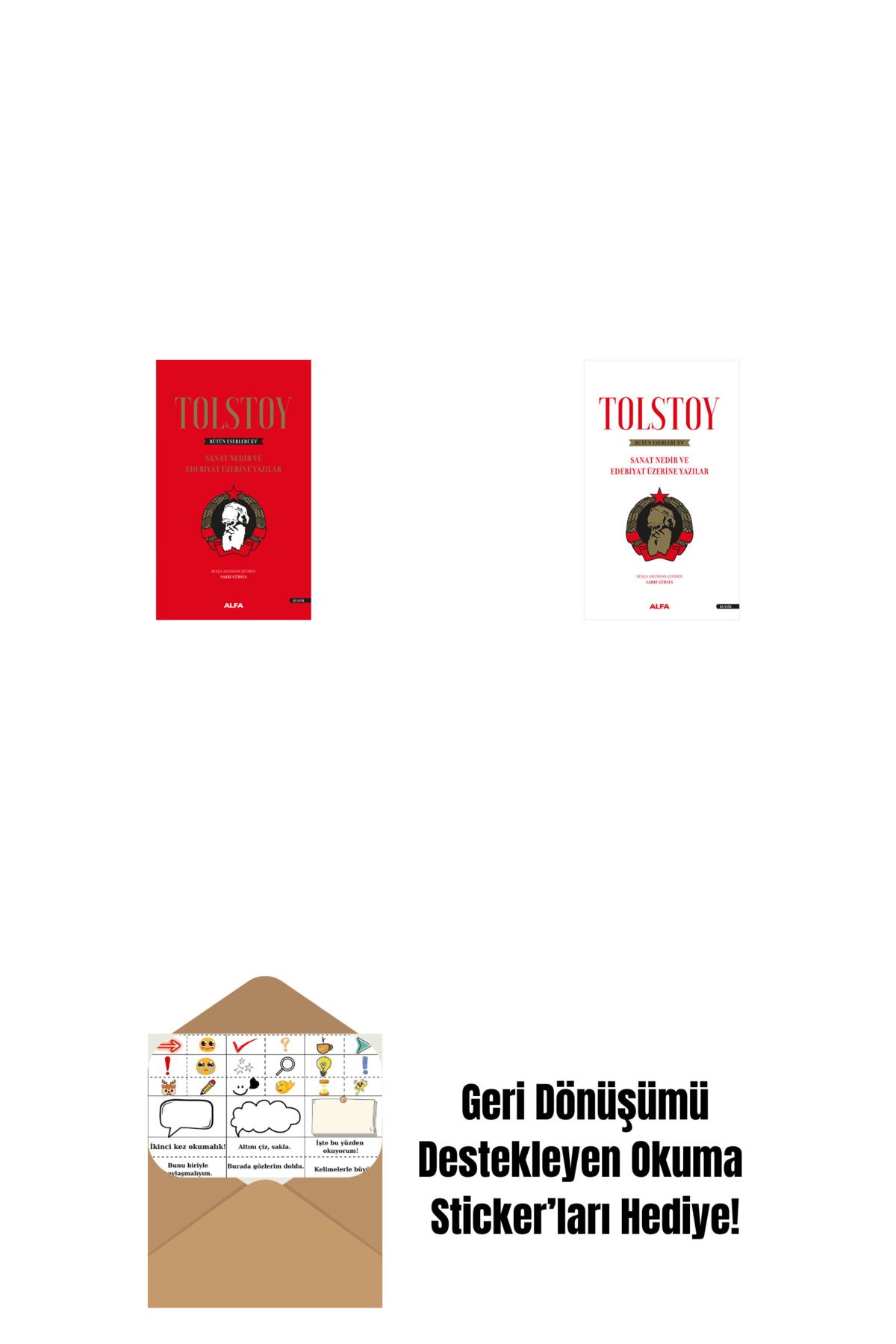 Alfa Yayınları Tolstoy Bütün Eserleri 15 (Ciltli) + Tolstoy Bütün Eserleri 15 + Okuma Sticker'ları