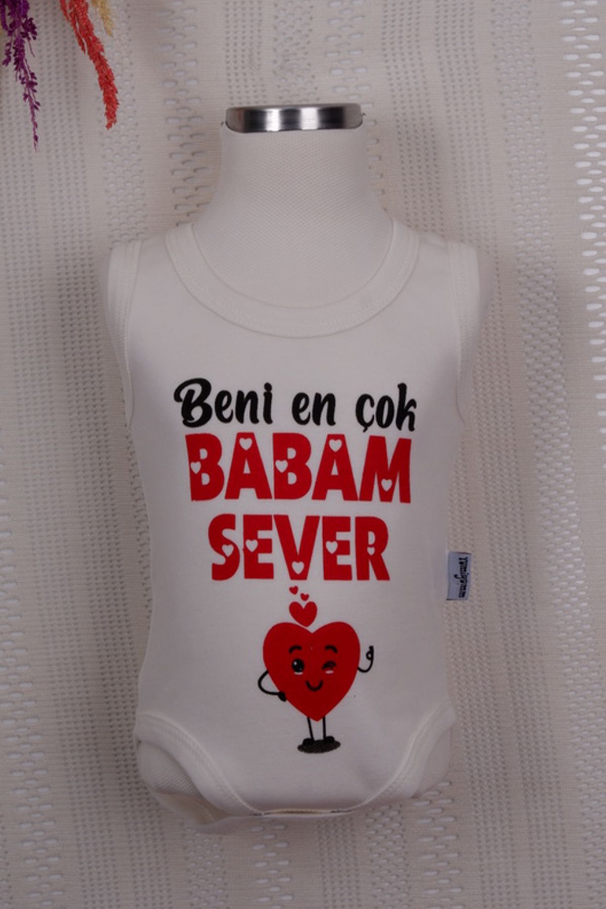 LilJoy Beni En Çok Babam Sever Baskılı Bebek Body Zıbın %100 Pamuk