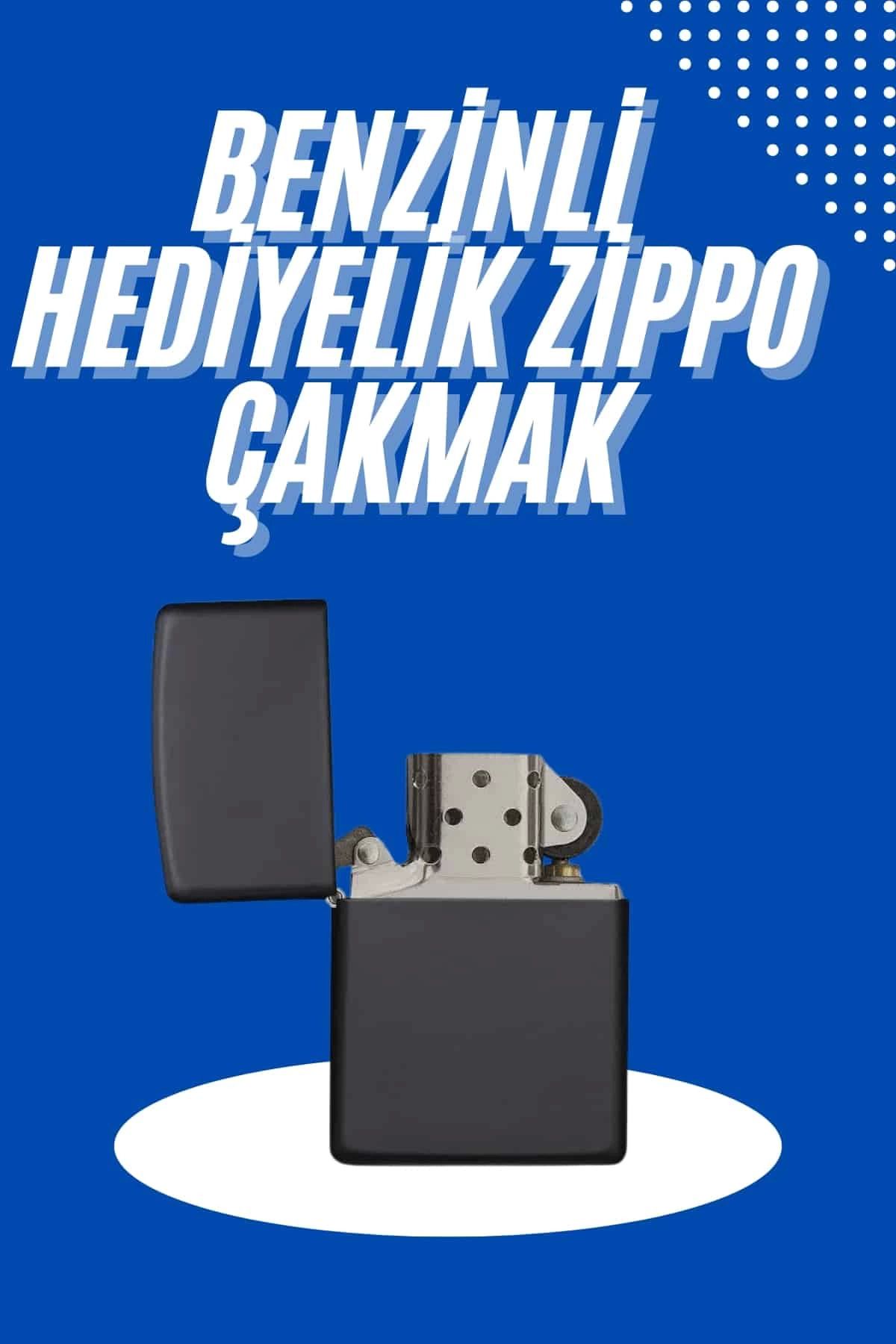 Modafiks Doldurulabilir Siyah Benzinli Çakmak Metalik