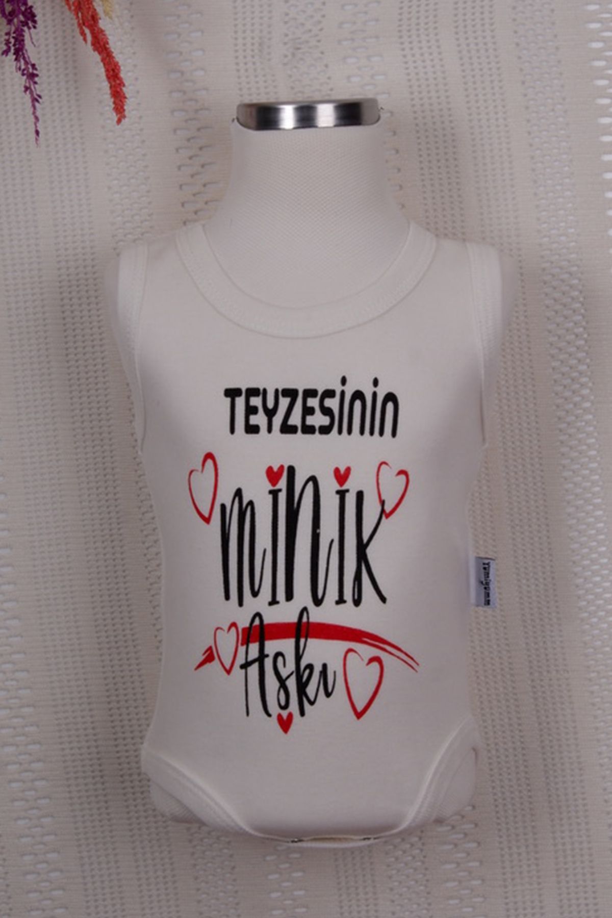 LilJoy Baskılı Bebek Body Zıbın Teyzesinin Minik Aşkı %100 Pamuk