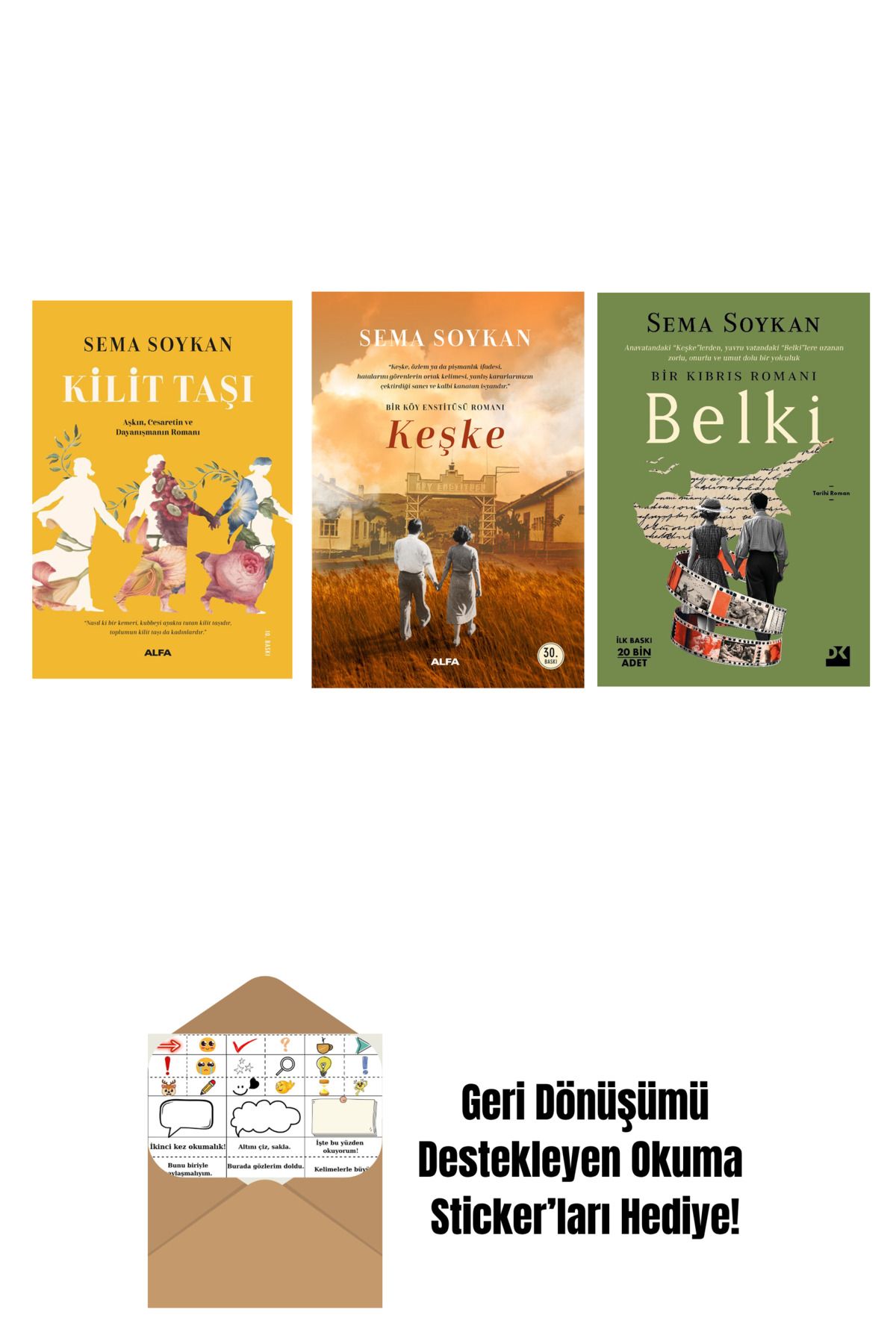 Alfa Yayınları Kilit Taşı + Keşke + Belki + Okuma Sticker'ları