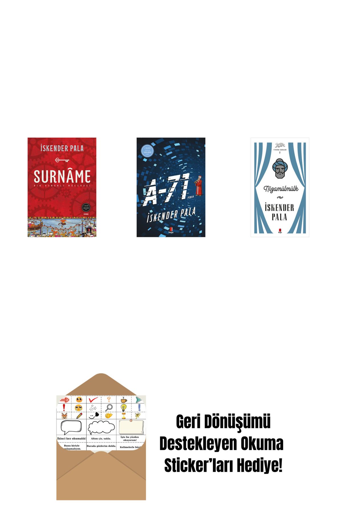 Alfa Yayınları Surnâme - Bir Osmanlı Mâcerası + A-71 + Nizamülmülk (Ciltli) + Okuma Sticker'ları