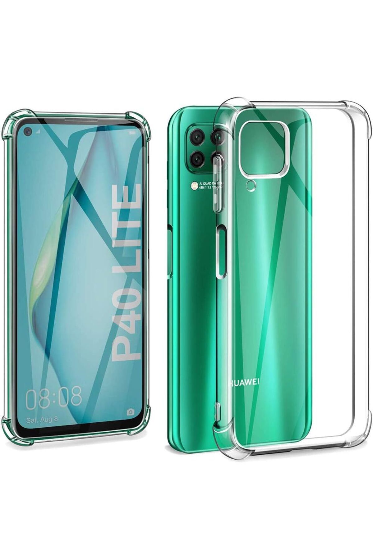 Ehr. Huawei P40 Lite Uyumlu Darbe Önleyici Sararmaya Dayanıklı Airbag Korumalı Ultra Slim TPU Şeffaf Sili