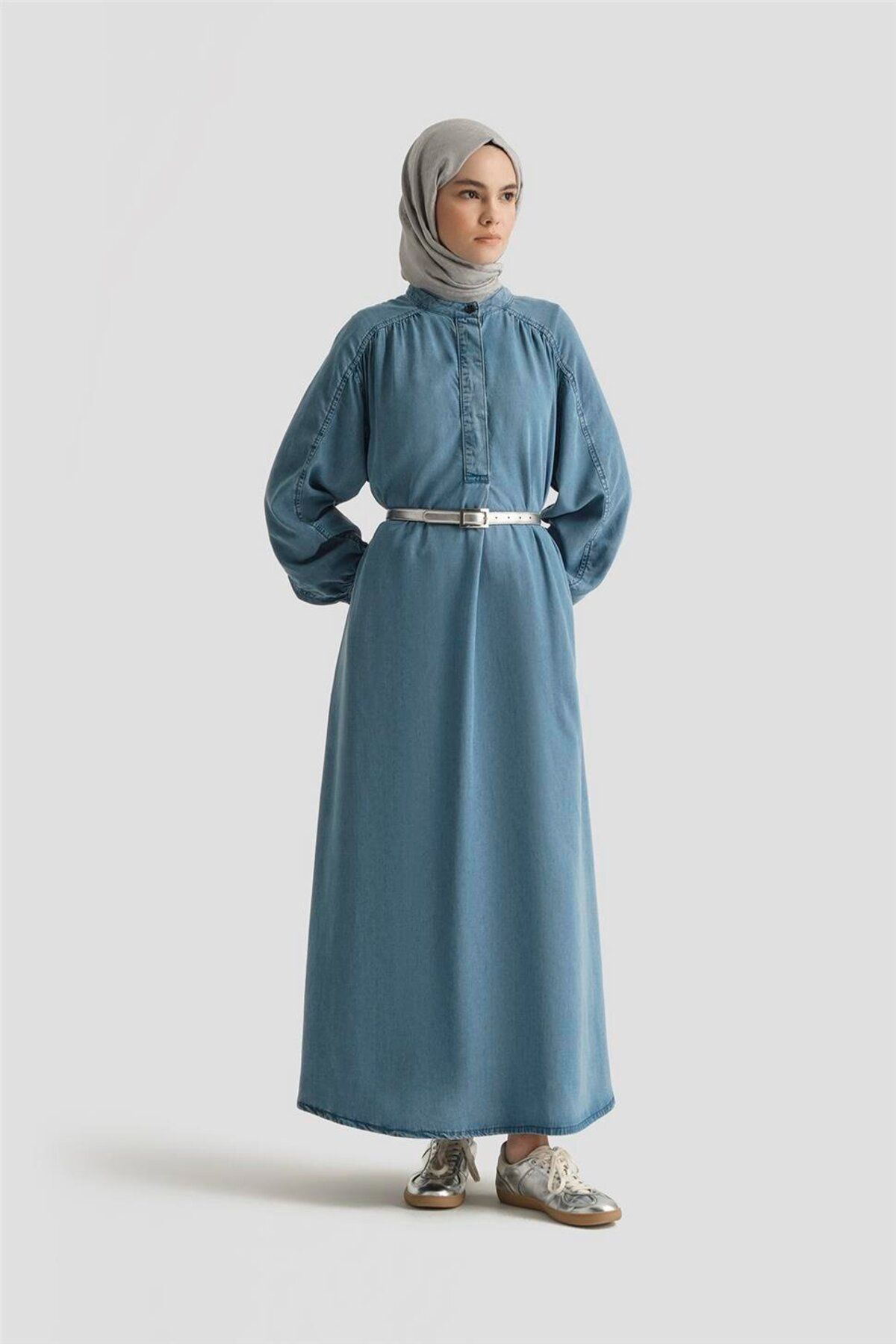 Armine Oversize Elbise 25YD9142 İndigo