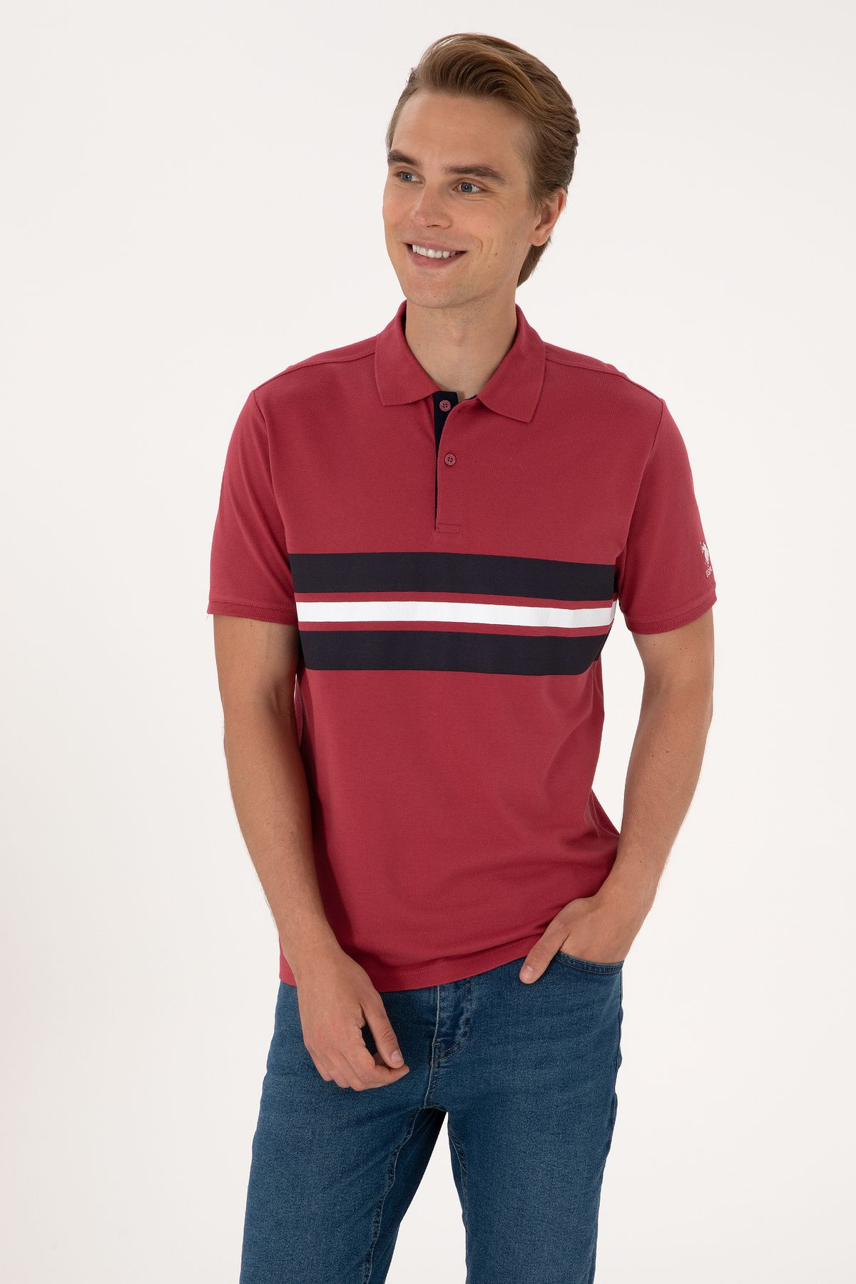 U.S. Polo Assn. Erkek Vişne Tişört 50306808-VR223