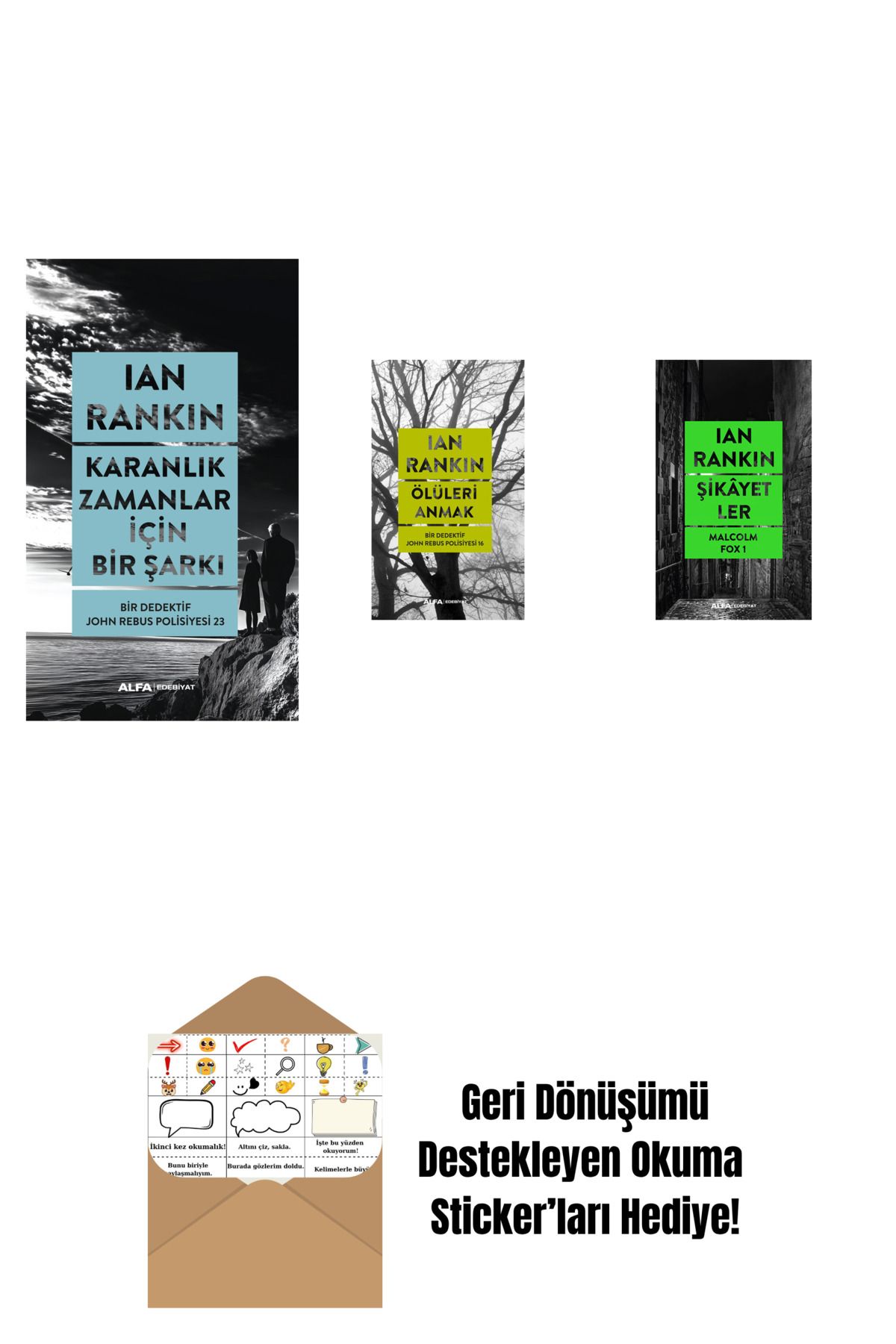 Alfa Yayınları Karanlık Zamanlar İçin Bir Şarkı + Ölüleri Anmak + Şikâyetler + Okuma Sticker'ları