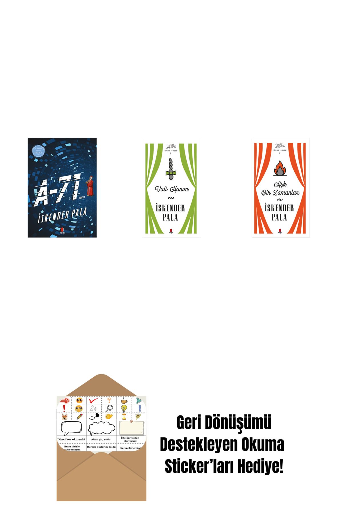 Alfa Yayınları A-71 + Vali Hanım (Ciltli) + Aşk Bir Zamanlar (Ciltli) + Okuma Sticker'ları
