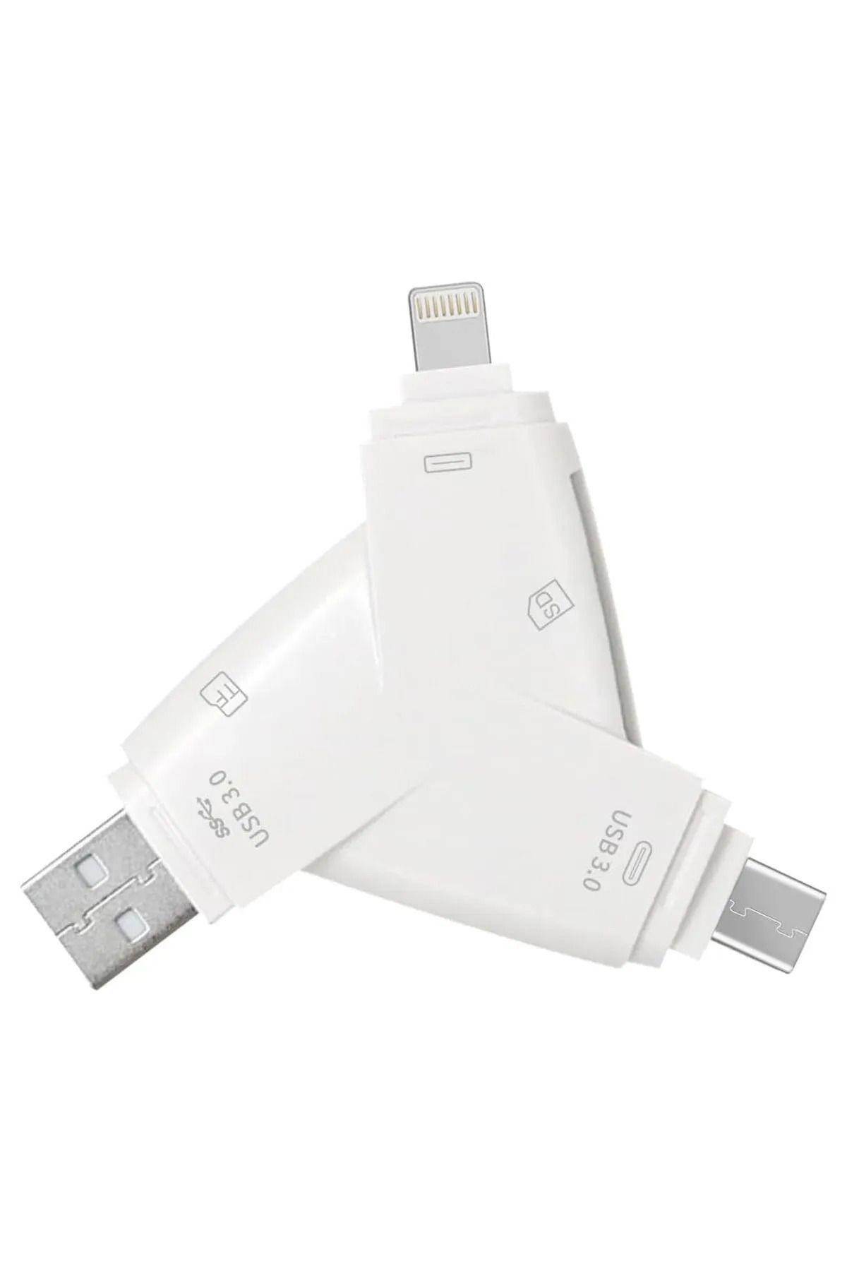 Rastpage 3in1 USB 3.0 - Lightning - TYPE-C Çoklu Kart Okuyucu