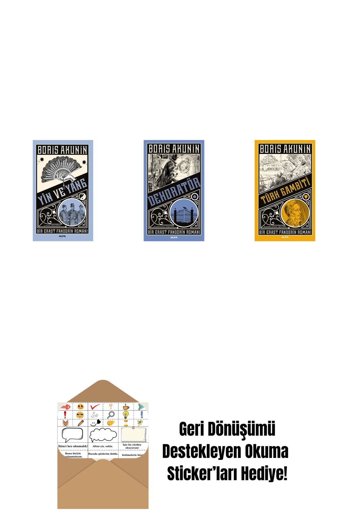 Alfa Yayınları Yin ve Yang + Dekoratör + Türk Gambiti + Okuma Sticker'ları