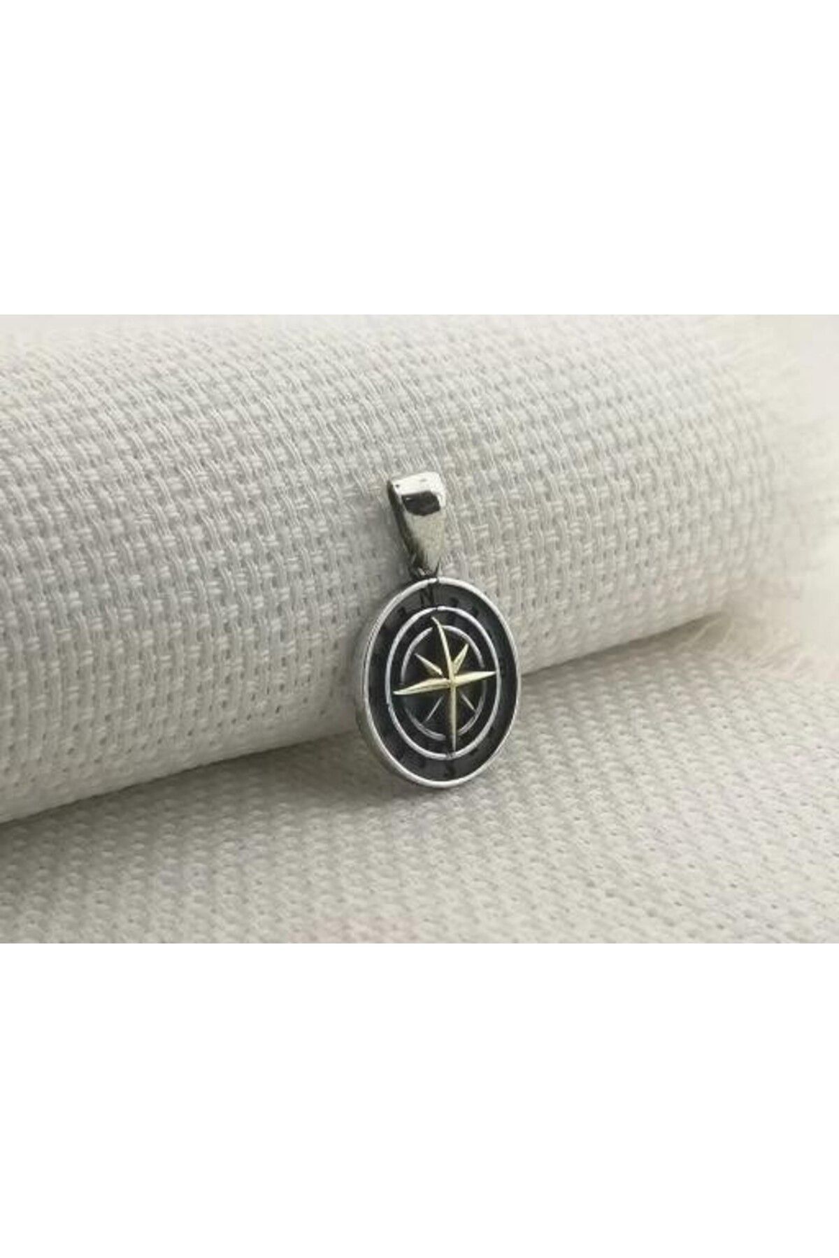 shop Pusula 925 Ayar Gümüş Erkek Kolye Ucu