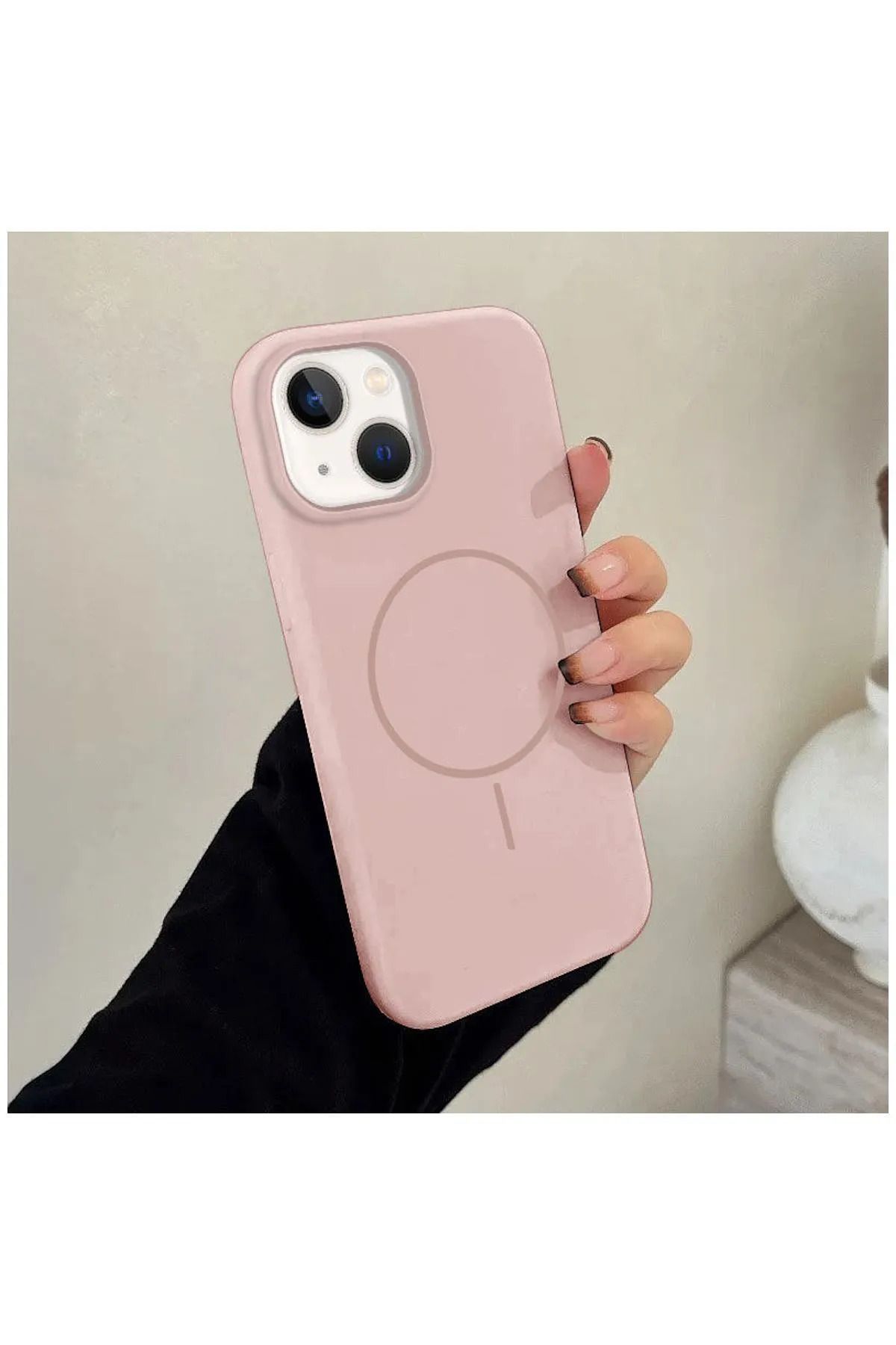 FABRON Apple Iphone 13 - 14 - 15 Uyumlu Magsafe Lansman Kir Tutmaz Silinebilir Içi Kadife Telefon Kılıfı