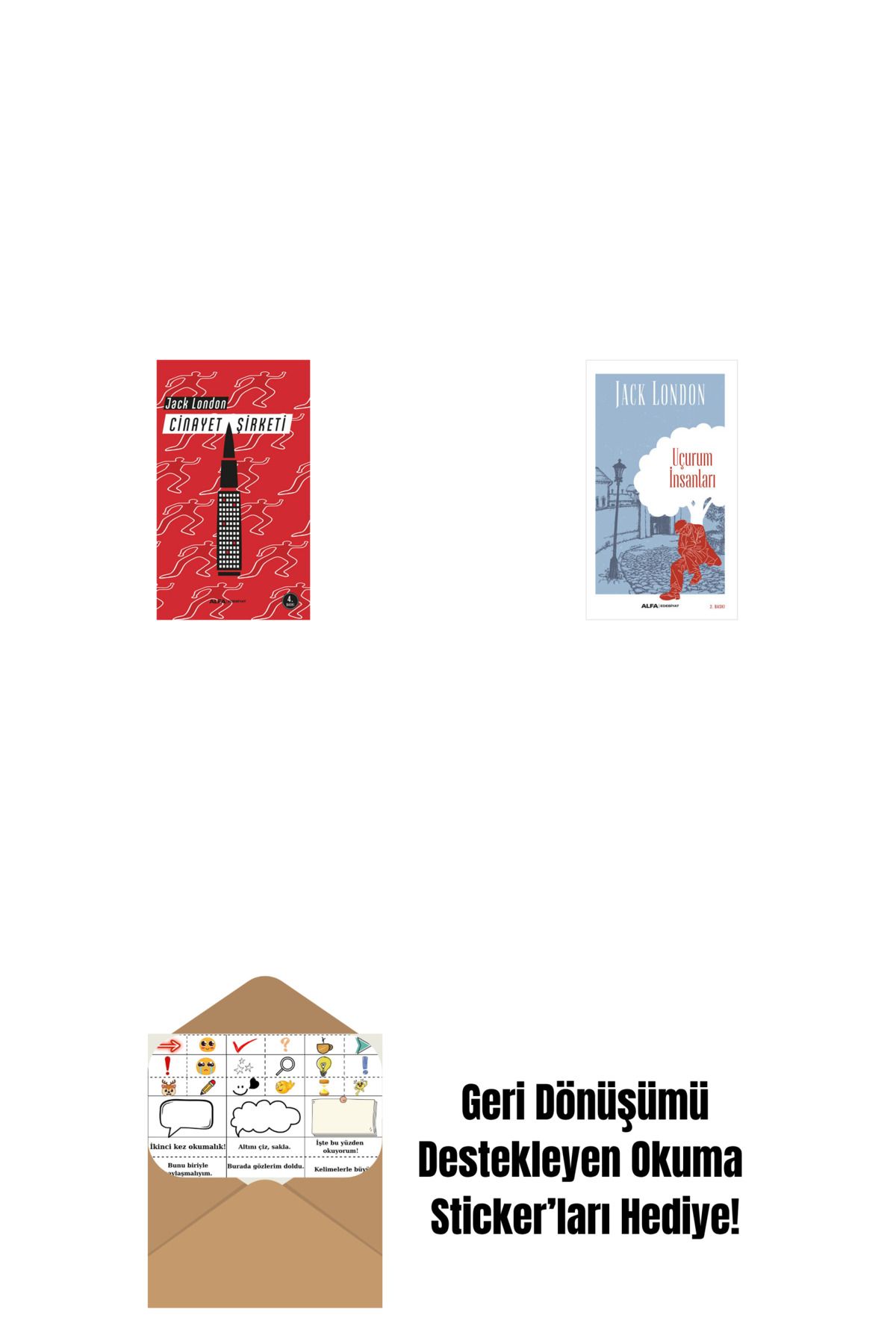 Alfa Yayınları Cinayet Şirketi + Uçurum İnsanları + Okuma Sticker'ları