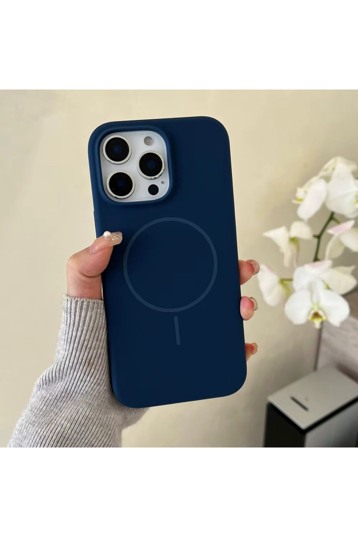 FABRON Apple Iphone 16 Pro Uyumlu Magsafe Lansman Kir Tutmaz Silinebilir Içi Kadife Telefon Kılıfı