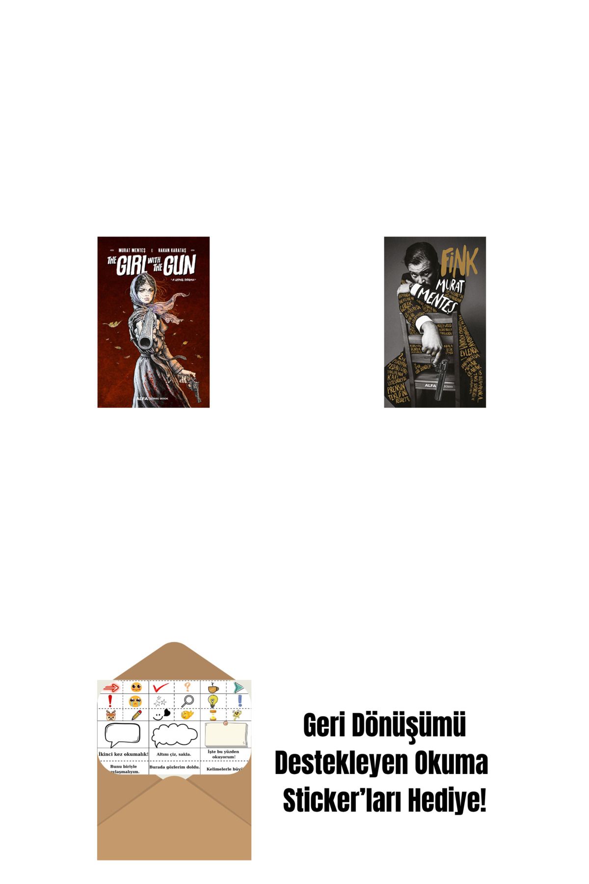 Alfa Yayınları The Girl With The Gun + Fink (Ciltli) + Okuma Sticker'ları