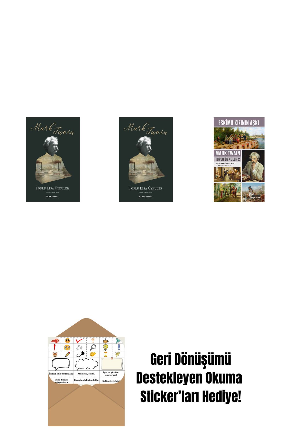 Alfa Yayınları Toplu Kısa Öyküler + Toplu Kısa Öyküler (Ciltli) + Eskimo Kızının Aşkı + Okuma Sticker'ları