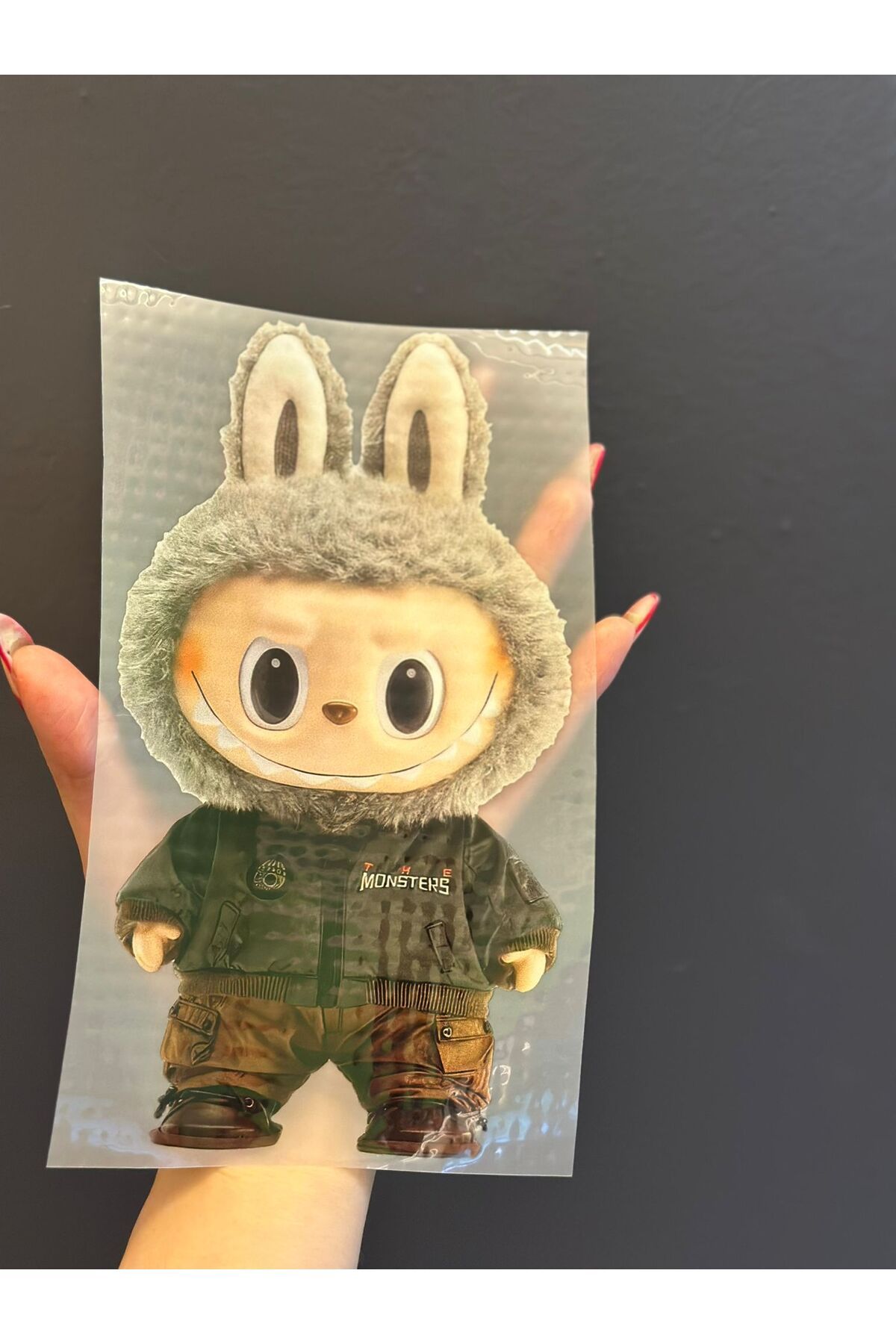 Gönülden Tasarım ÜTÜ İLE YAPIŞAN LABUBU TRANSFER BASKI ARMA 21X13 CM