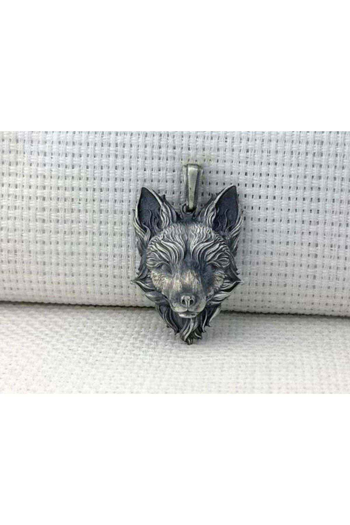 shop Tilki Üç Boyutlu Zincir 925 Ayar Gümüş Erkek Kolye Ucu