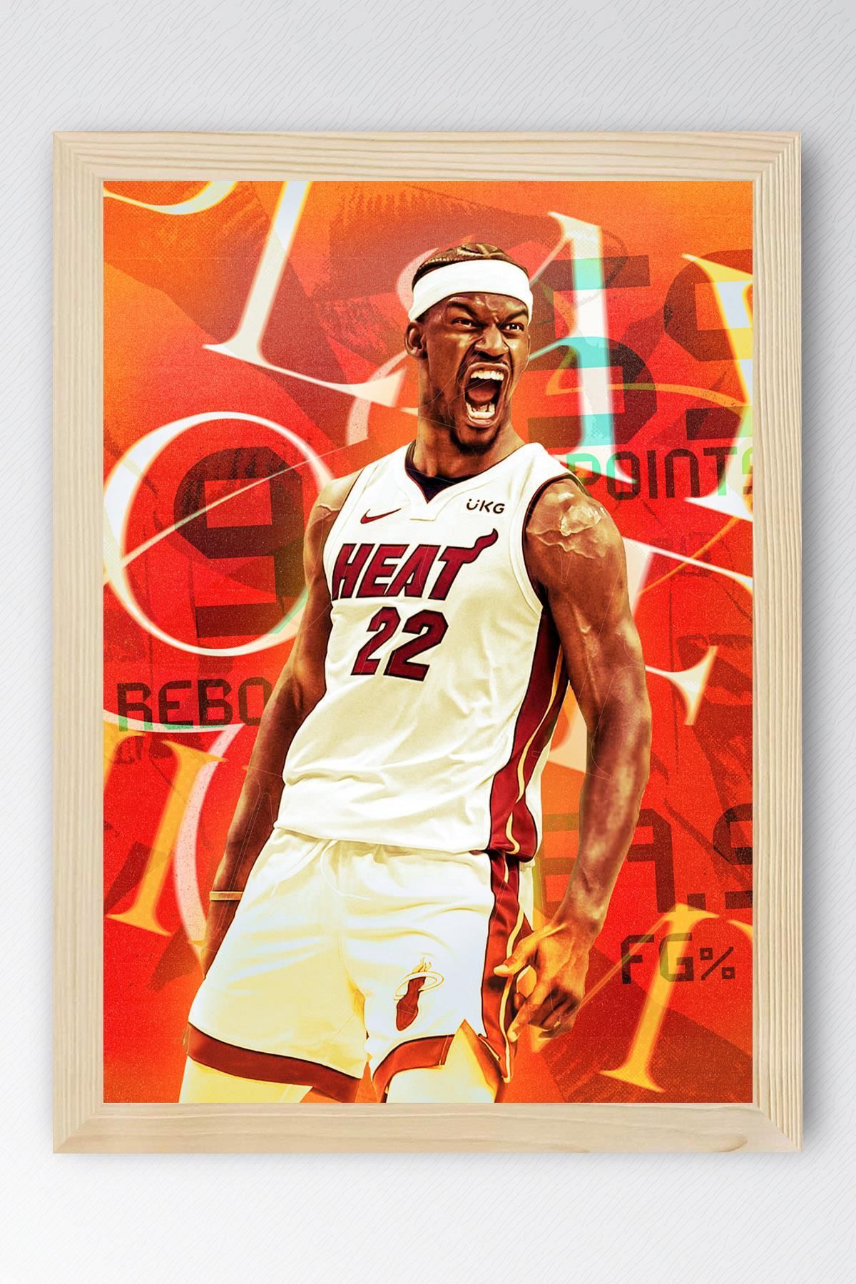 Saturn Jimmy Butler Çerçeveli Tablo - Basketbol NBA Posteri Tablo