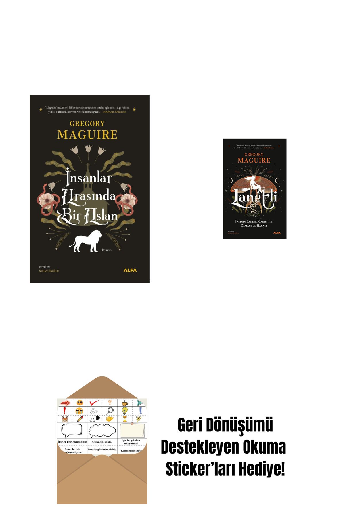 Alfa Yayınları İnsanlar Arasında Bir Aslan + Cadı’nın Oğlu + Okuma Sticker'ları