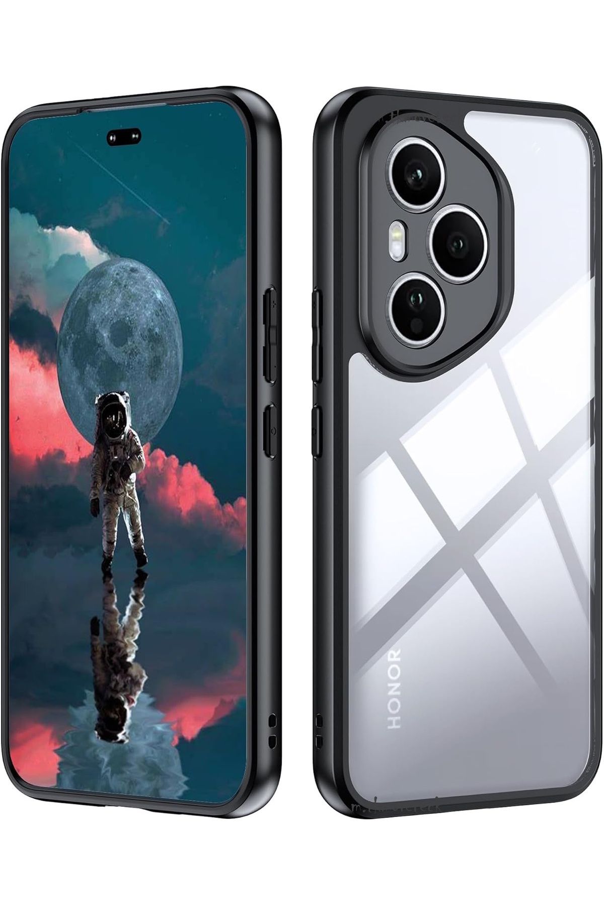 m.tk moveteck Honor 400 Pro Kılıf Kamera Korumalı Kenarları Renkli Arkası Şeffaf Yumuşak Kenar Silikon Sert Kapak