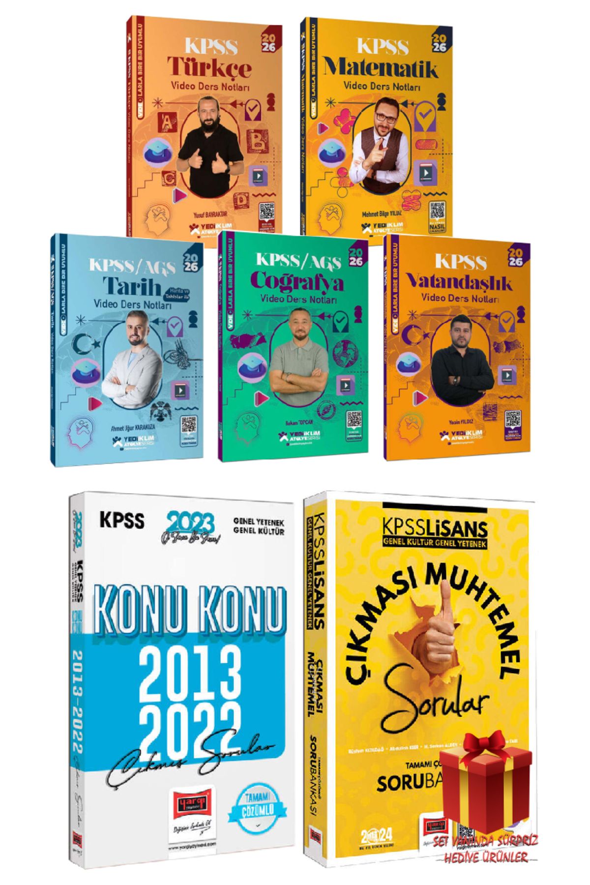 Yediiklim Yayınları 2026 Yediiklim KPSS GYGK Video Ders Notları Seti+Yargı GYGK Çıkmış Sorular+Çıkması Muhtemel