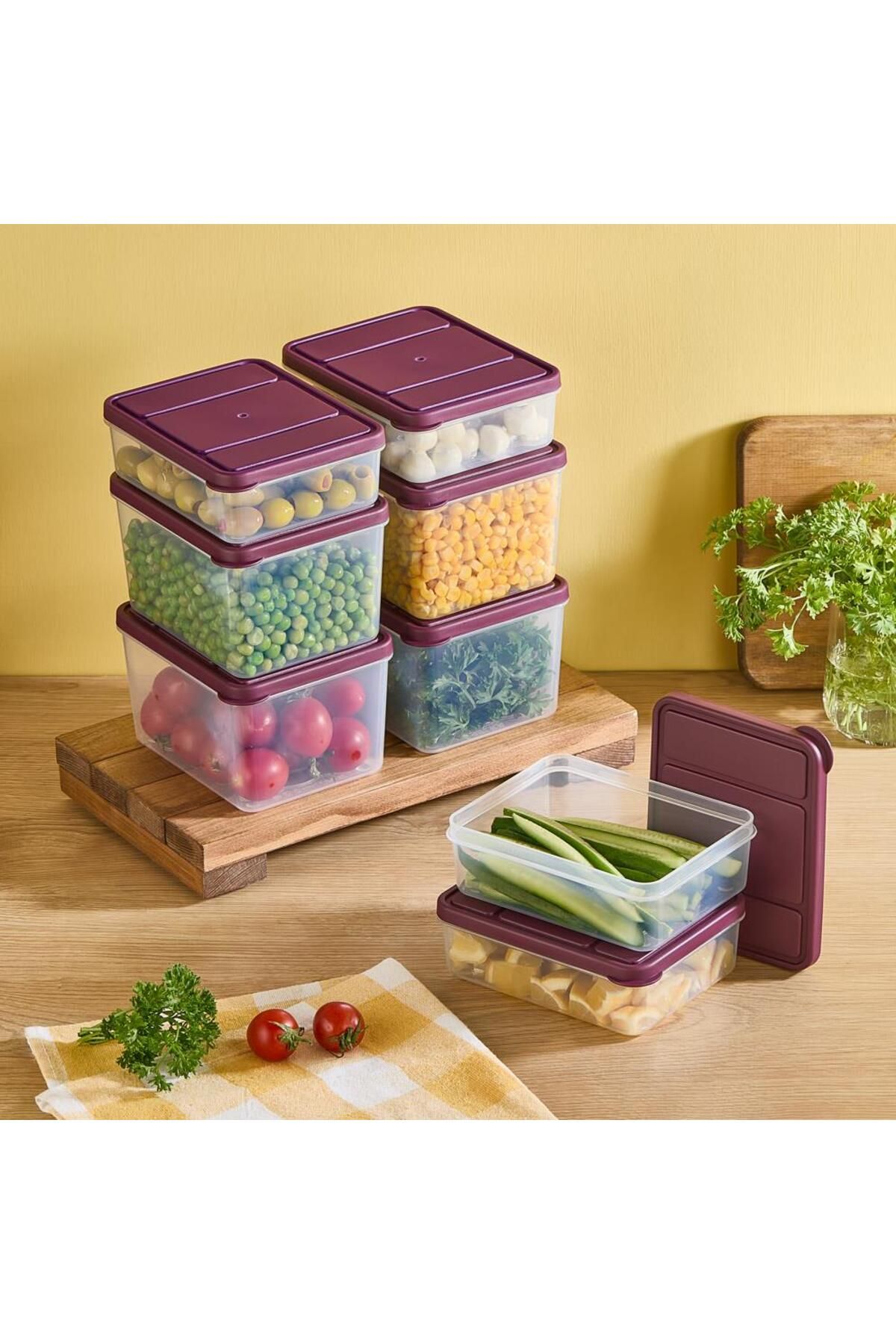 SELKA HOME-Selka Nora 4 Pieces 0.5 Lt and 4 Pieces Deep 1 Lt. Set 3