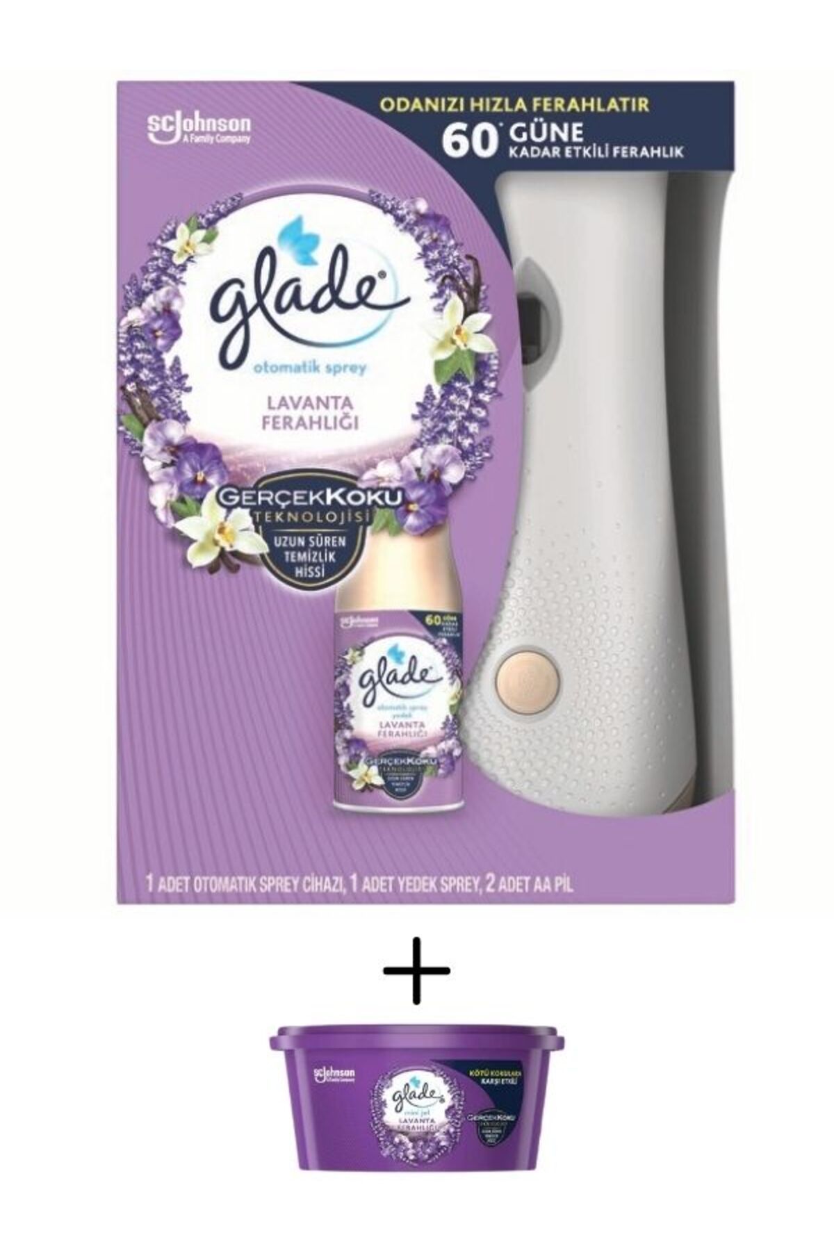 Glade Otomatik Sprey Sistem ve Yedek Lavanta Oda Kokusu + Lavanta Jel