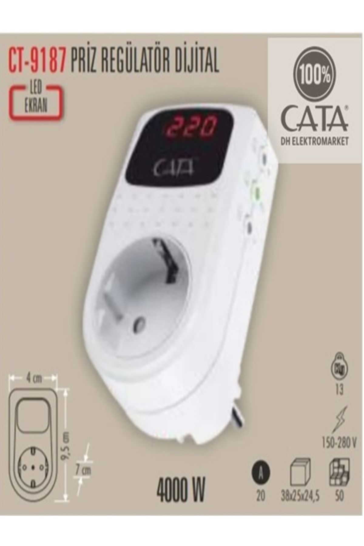 Cata Akım Korumalı Priz Regülatör